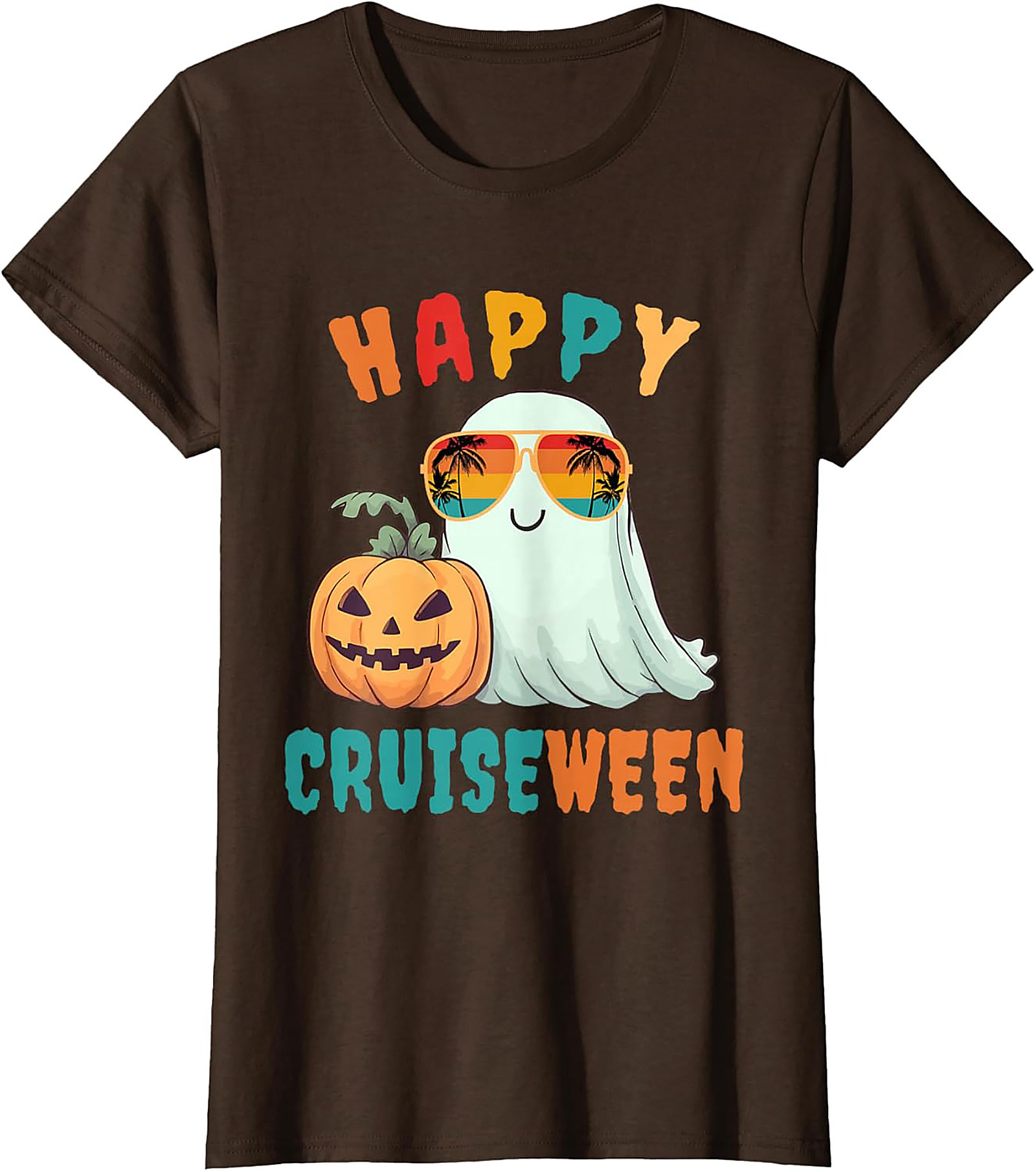 Happy Cruiseween Ghost Graphic Tee | Funny Halloween Shirt
