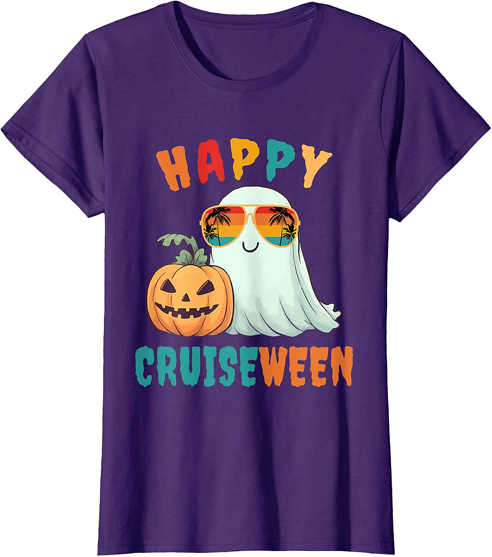 Happy Cruiseween Ghost Graphic Tee | Funny Halloween Shirt