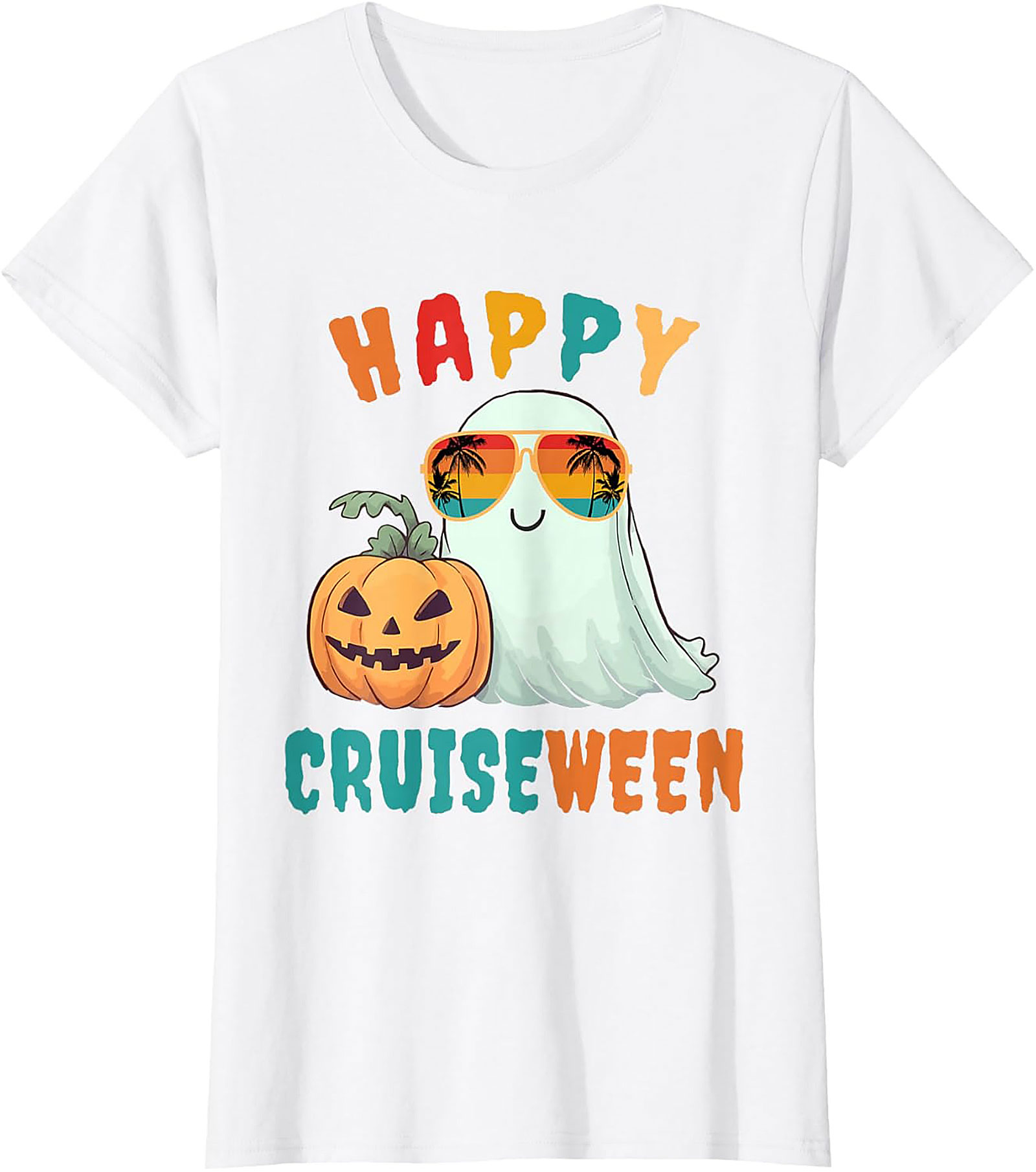 Happy Cruiseween Ghost Graphic Tee | Funny Halloween Shirt