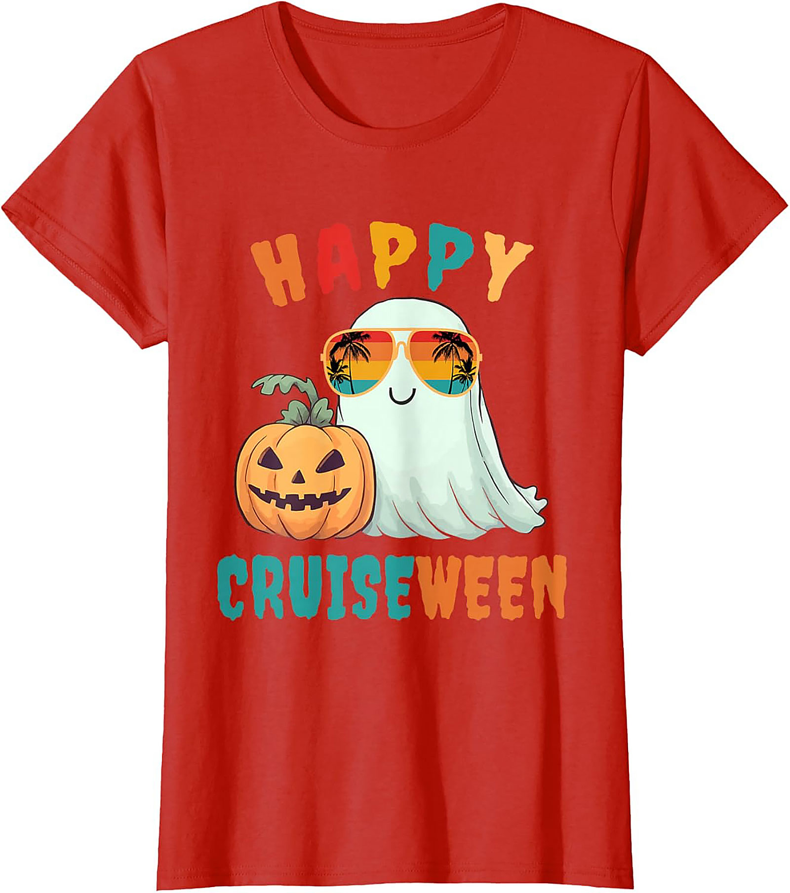 Happy Cruiseween Ghost Graphic Tee | Funny Halloween Shirt