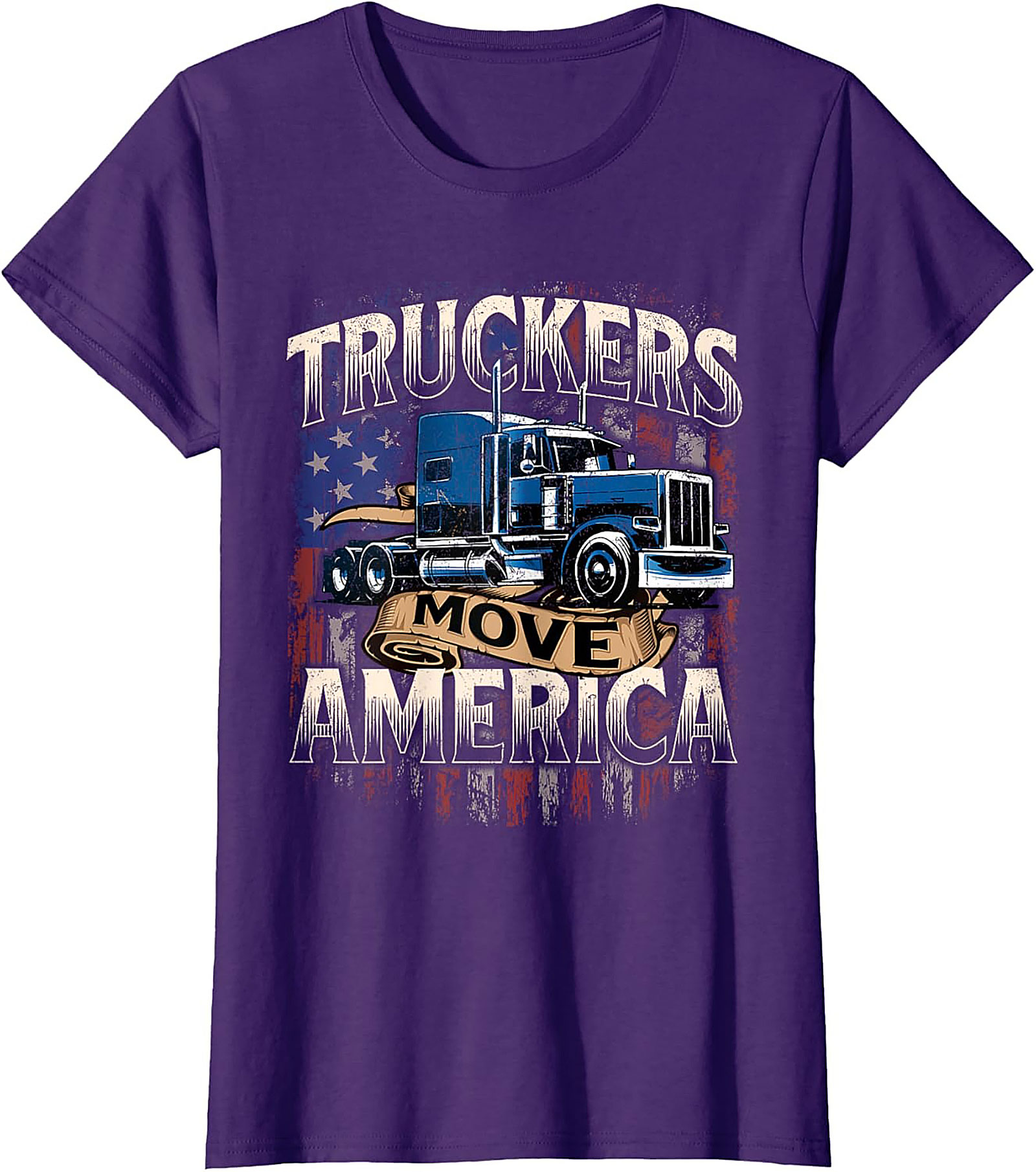 Truckers Move America Graphic Tee | Patriotic Truck Driver Shirt