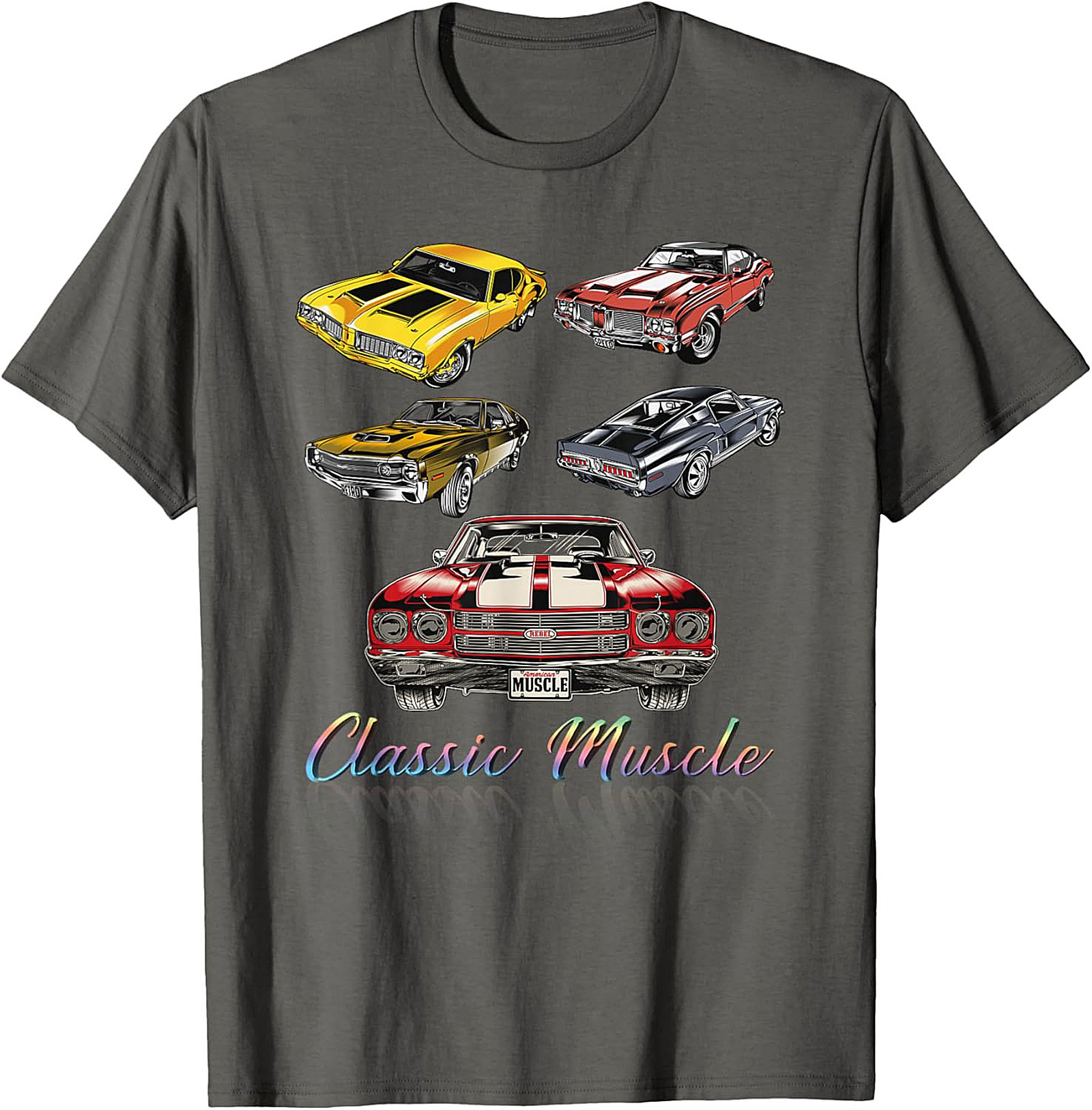 Classic Muscle Car Graphic Tee Vintage Hot Rod Shirt