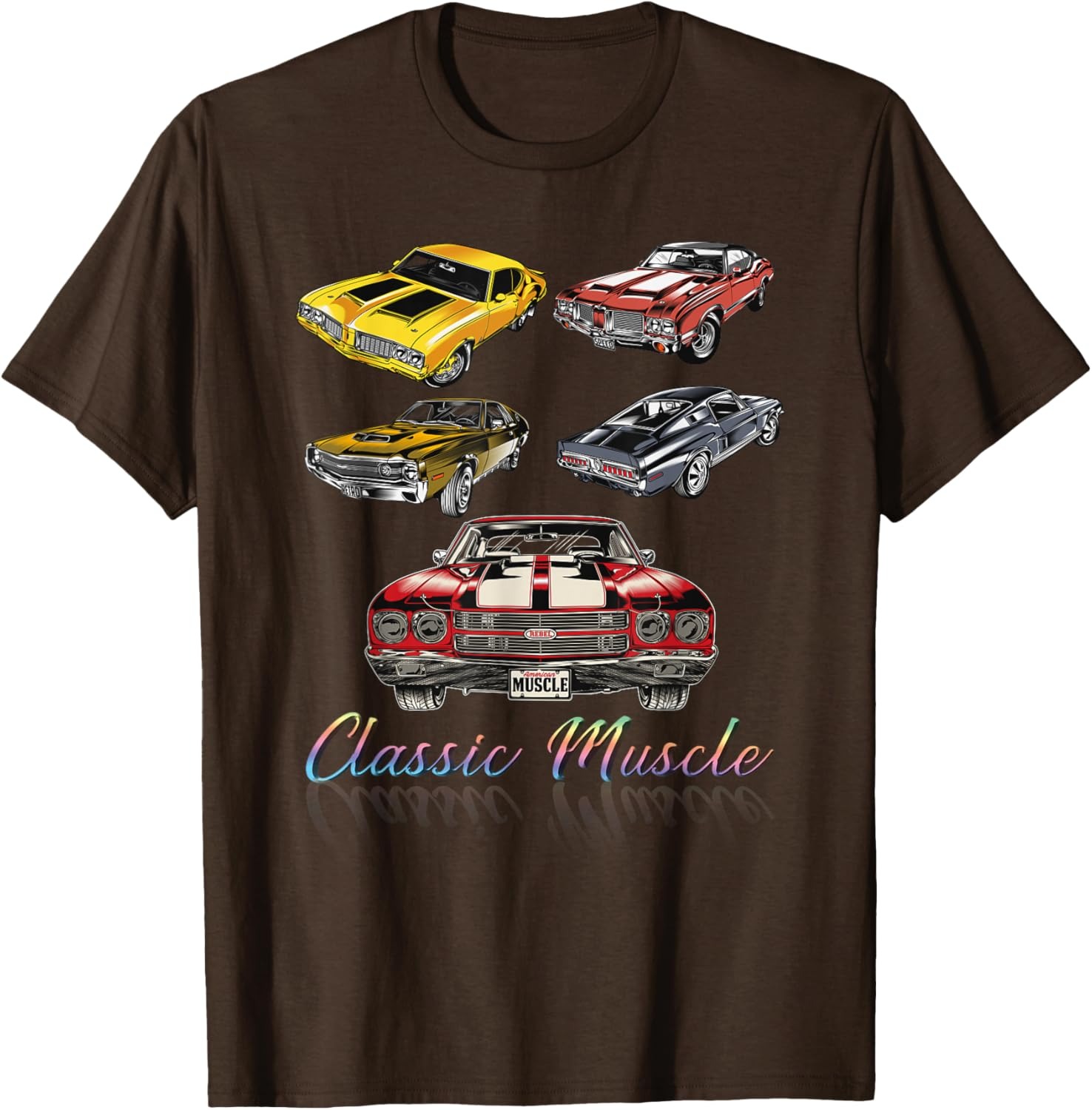 Classic Muscle Car Graphic Tee Vintage Hot Rod Shirt