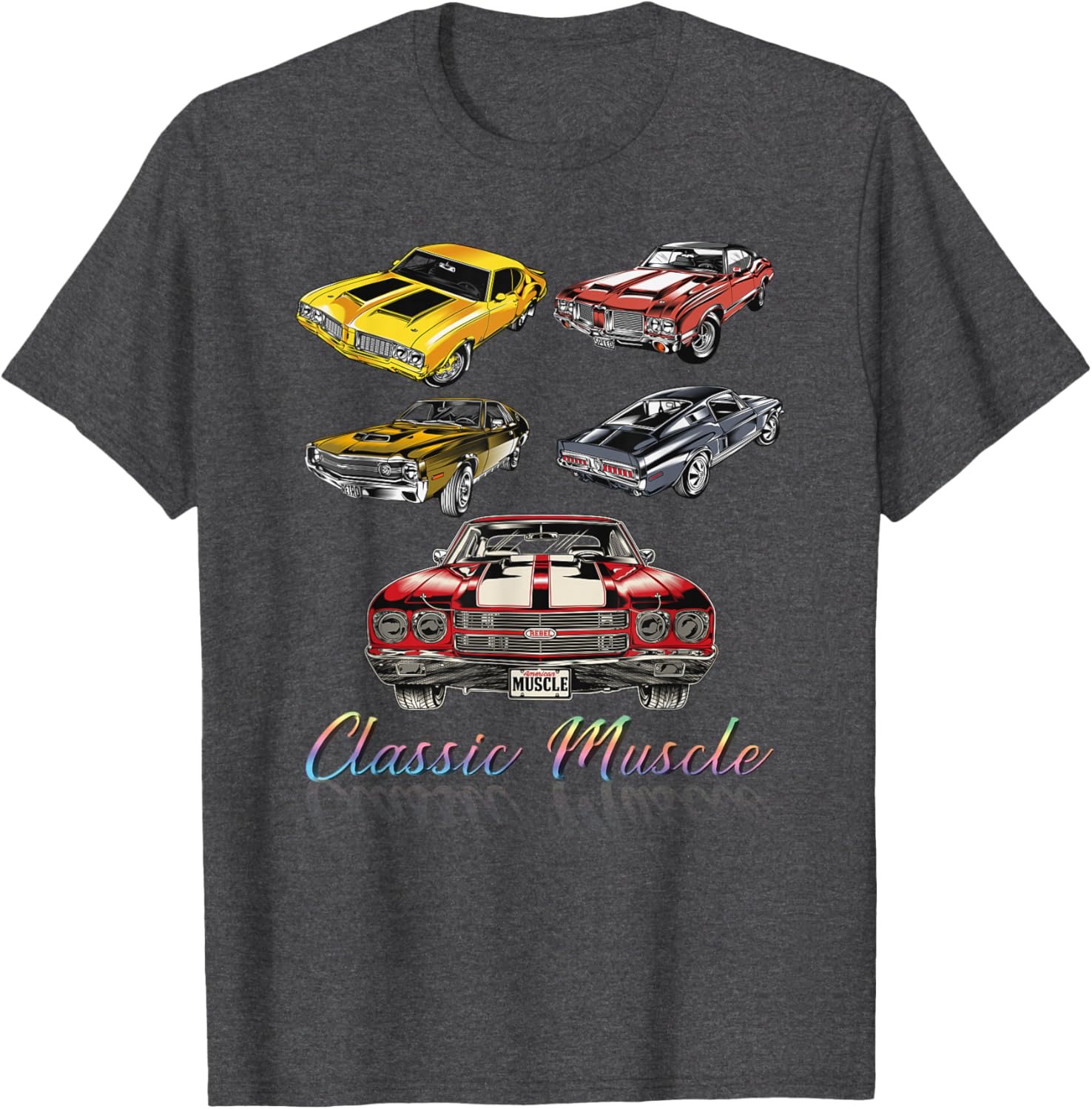Classic Muscle Car Graphic Tee Vintage Hot Rod Shirt