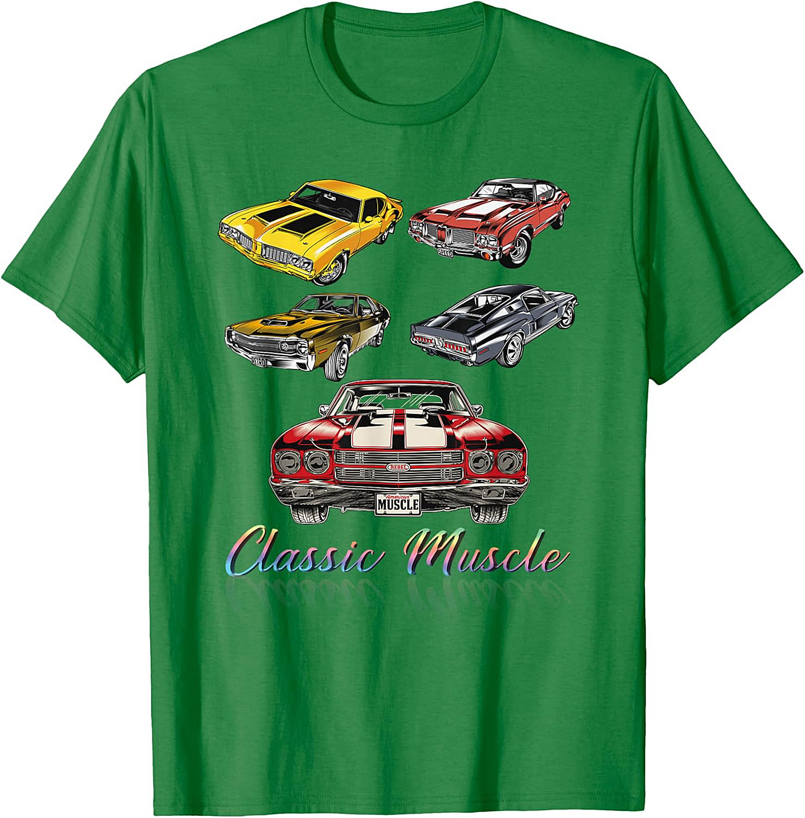 Classic Muscle Car Graphic Tee Vintage Hot Rod Shirt