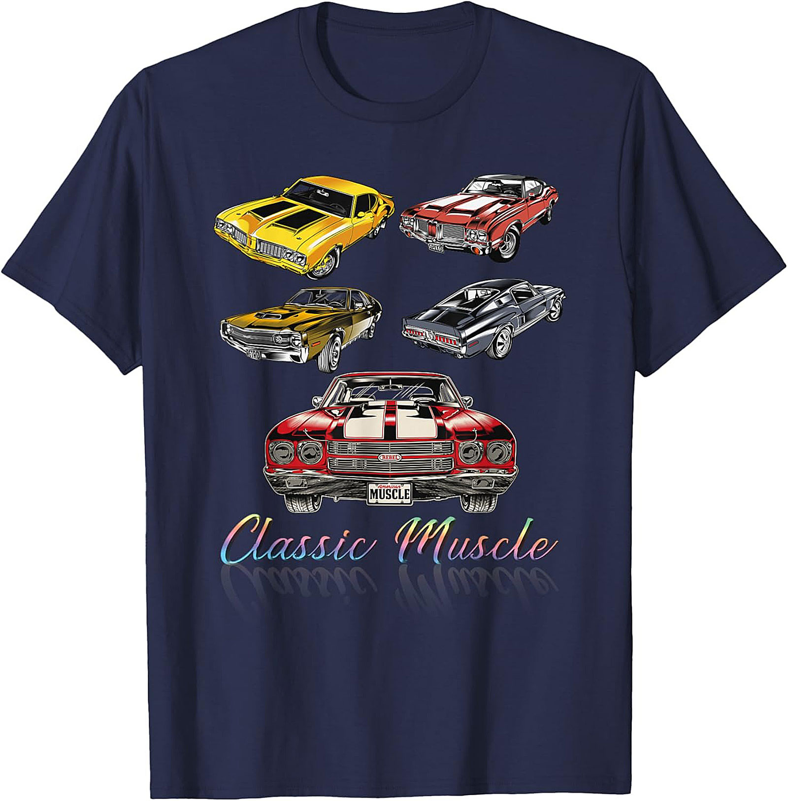 Classic Muscle Car Graphic Tee Vintage Hot Rod Shirt