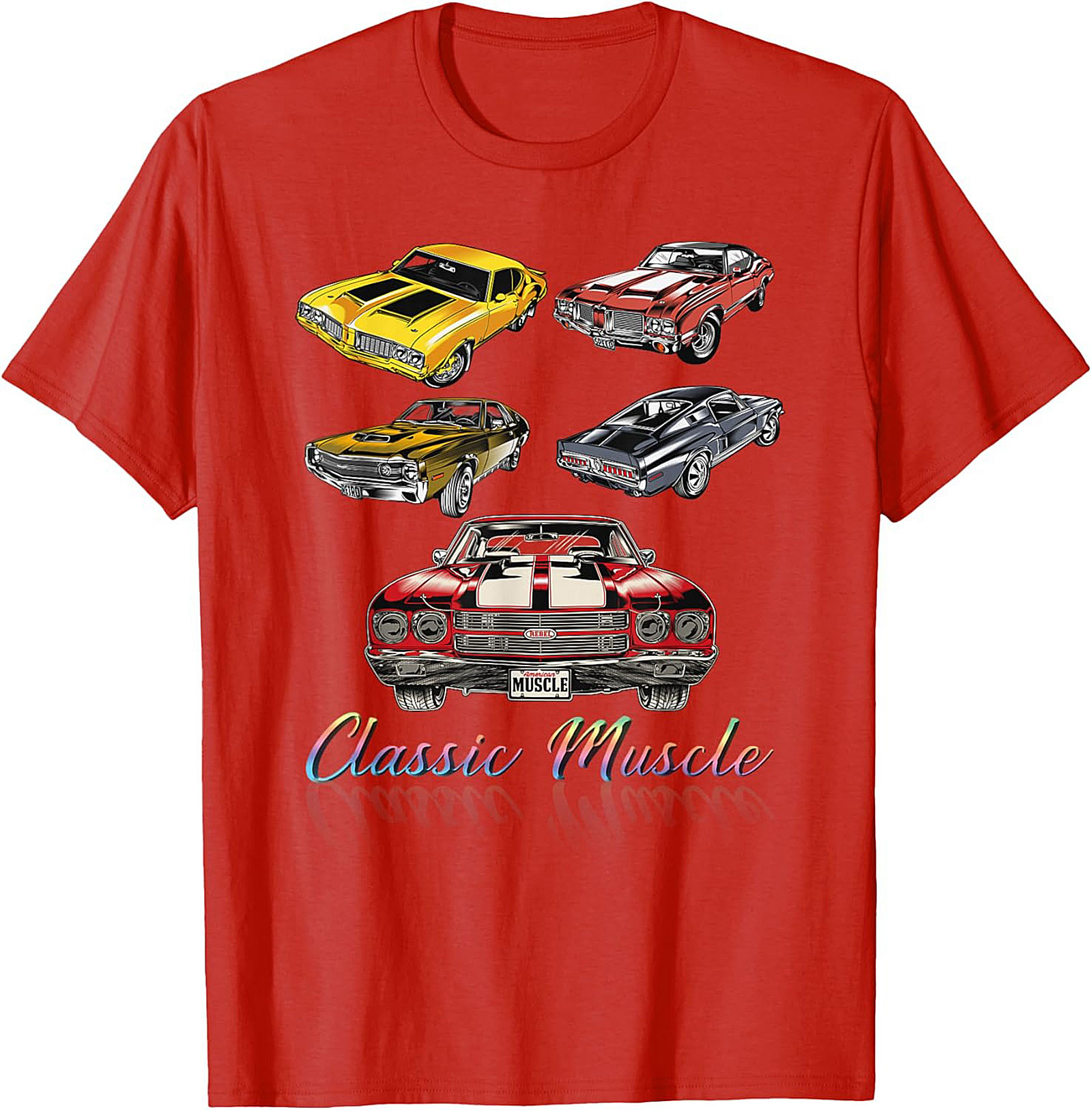 Classic Muscle Car Graphic Tee Vintage Hot Rod Shirt