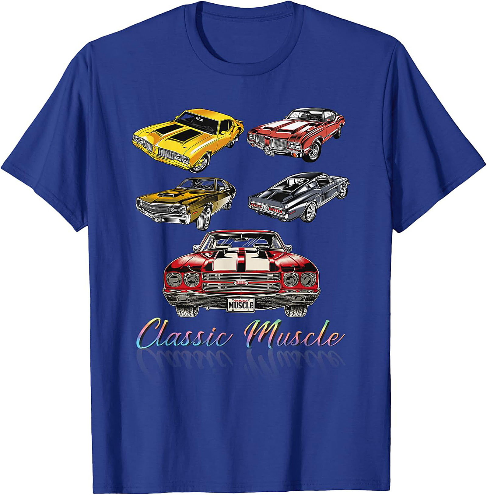 Classic Muscle Car Graphic Tee Vintage Hot Rod Shirt