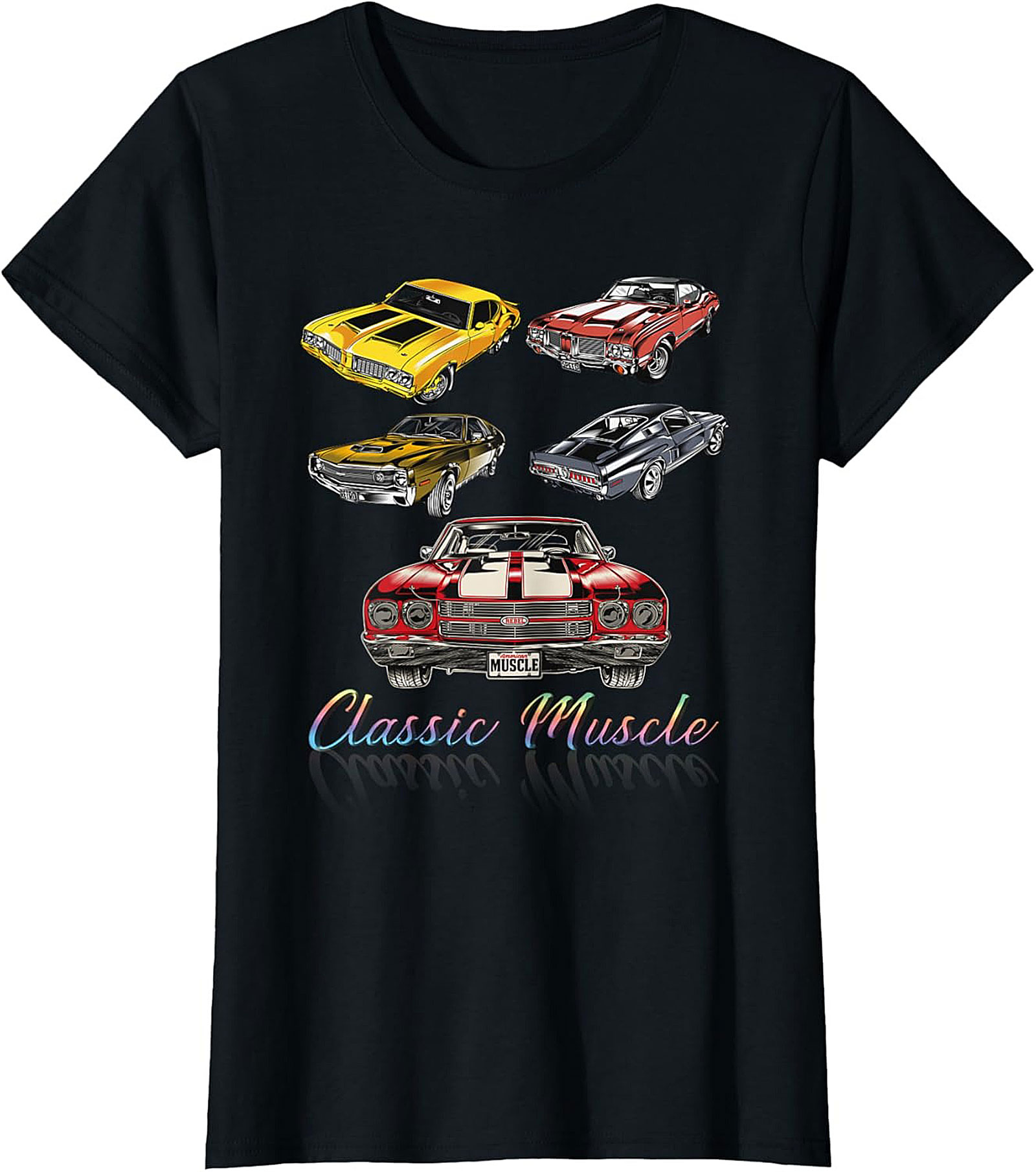 Classic Muscle Car Graphic Tee Vintage Hot Rod Shirt