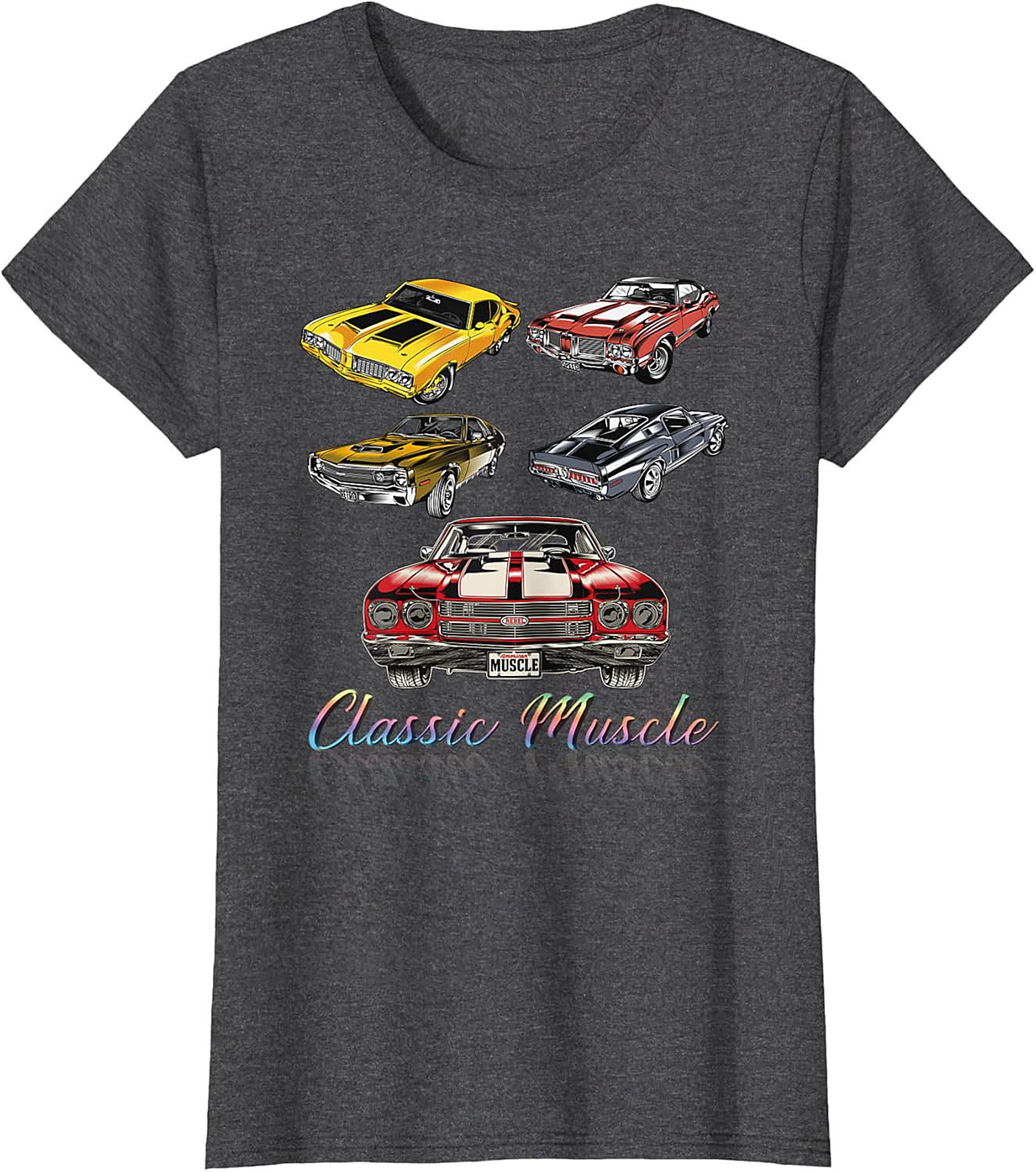 Classic Muscle Car Graphic Tee Vintage Hot Rod Shirt