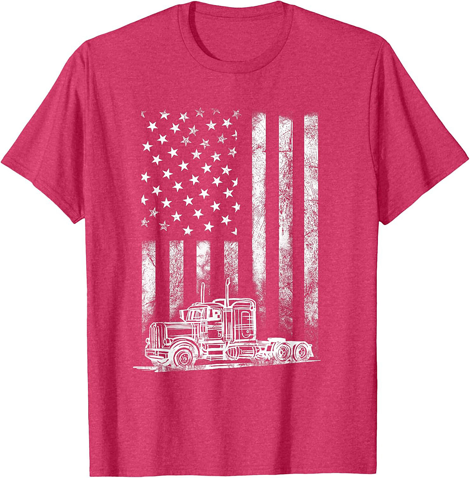 Trucker American Flag T-shirt | Semi-Truck Driver Patriotic Graphic Tee