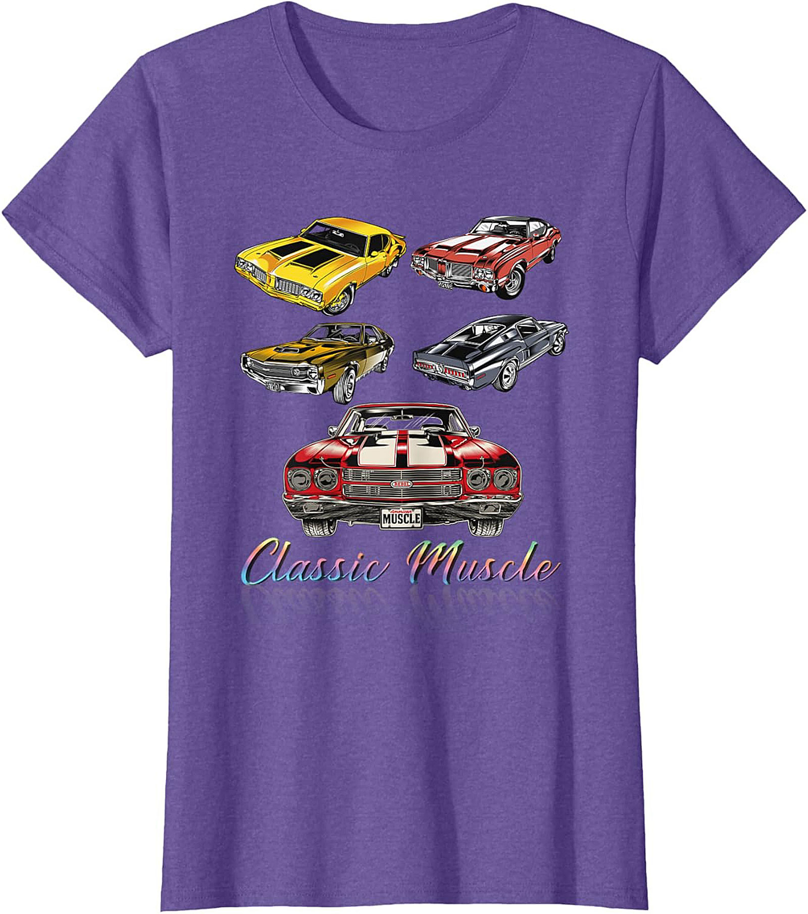 Classic Muscle Car Graphic Tee Vintage Hot Rod Shirt