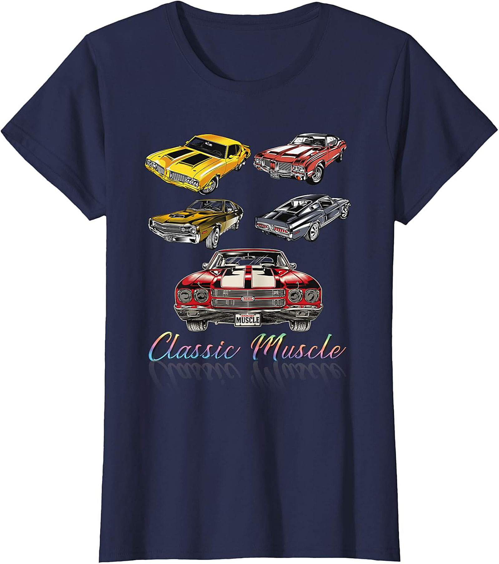 Classic Muscle Car Graphic Tee Vintage Hot Rod Shirt