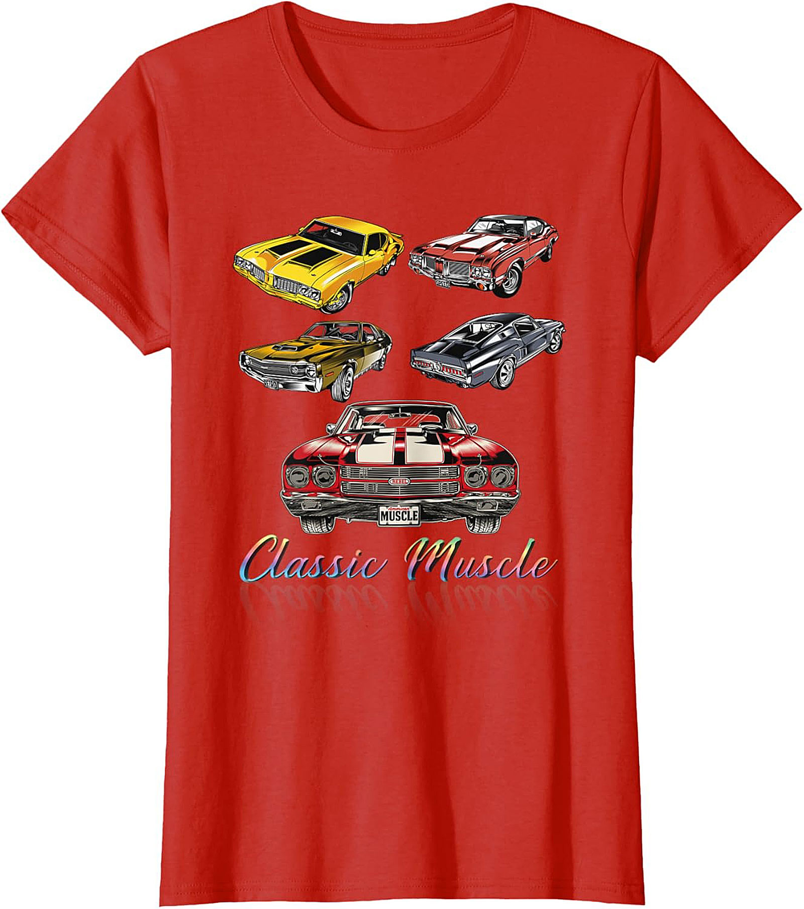 Classic Muscle Car Graphic Tee Vintage Hot Rod Shirt