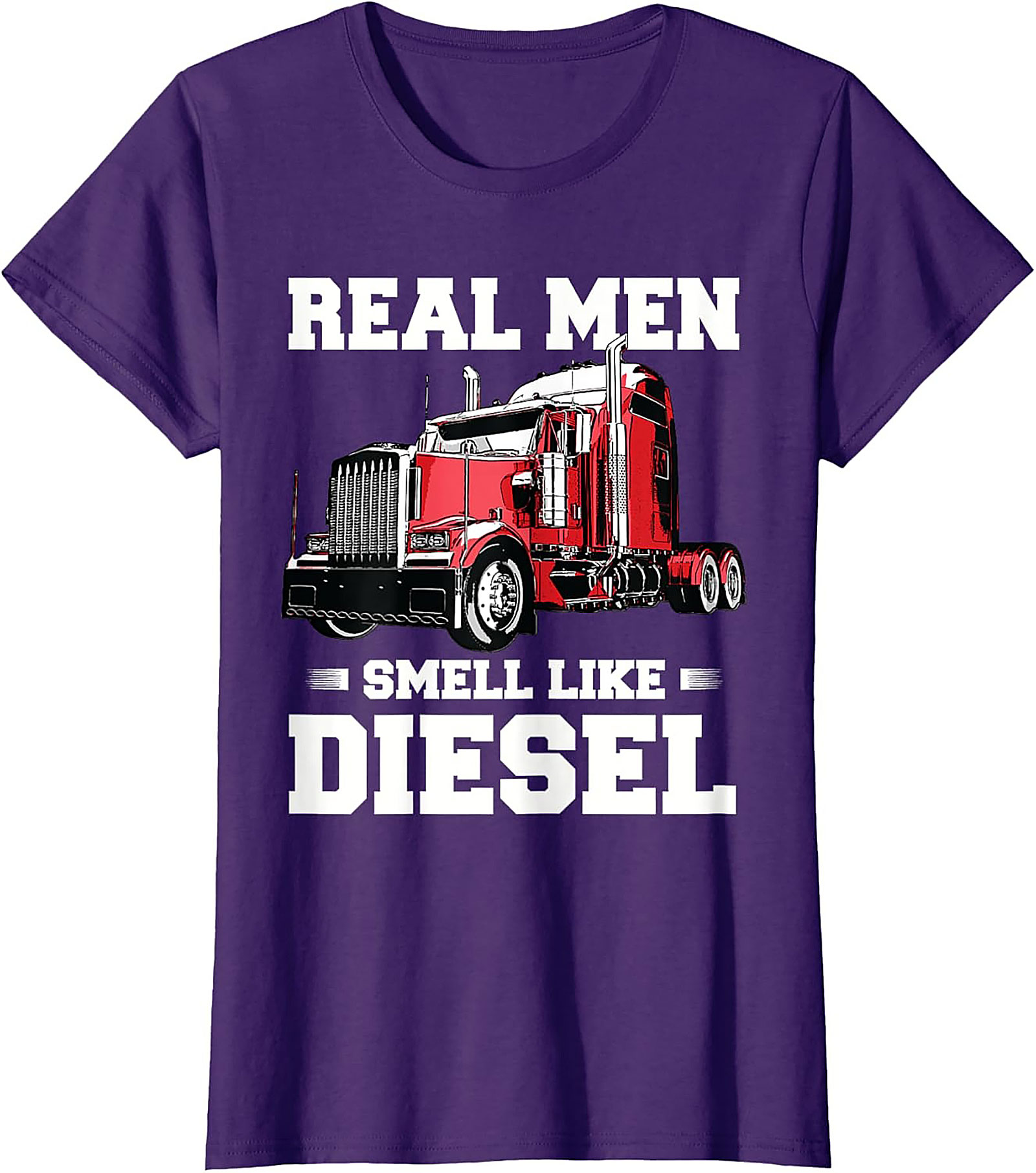 Real Men Smell Like Diesel Trucker T-Shirt | Classic Semi Truck Driver Graphic Tee