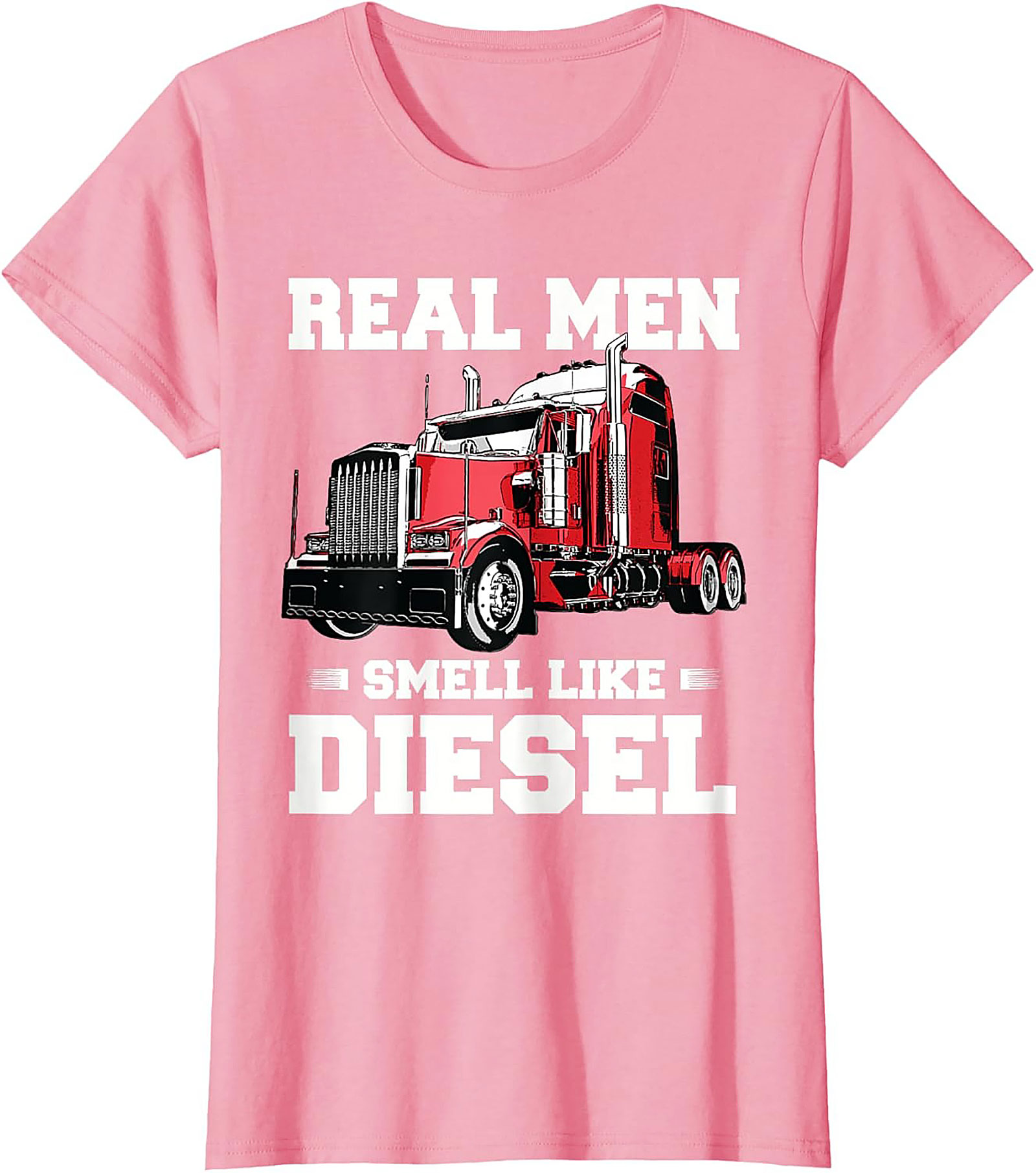 Real Men Smell Like Diesel Trucker T-Shirt | Classic Semi Truck Driver Graphic Tee
