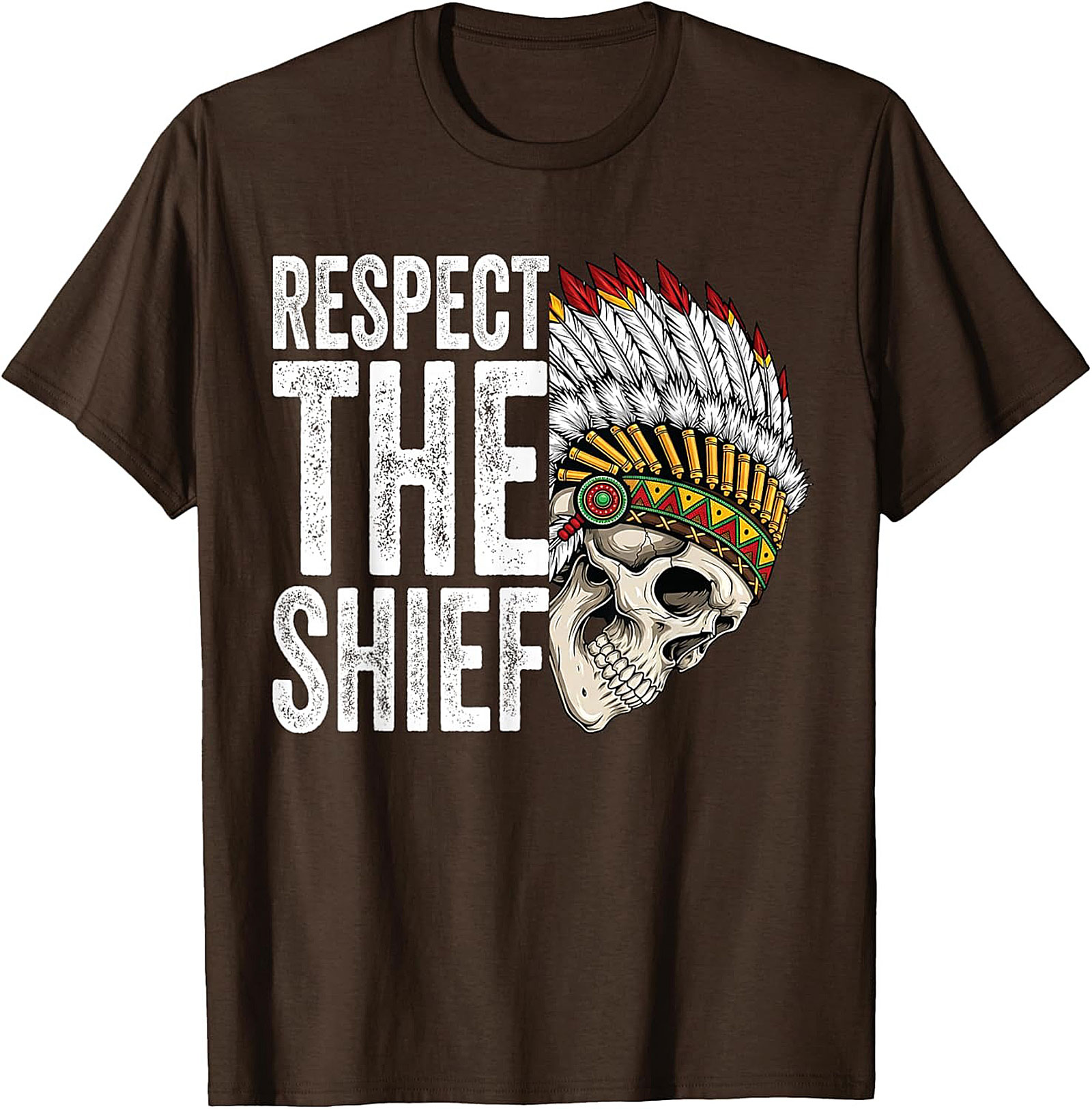  Respect The Chief T-shirt Bold Skull Graphic Tee