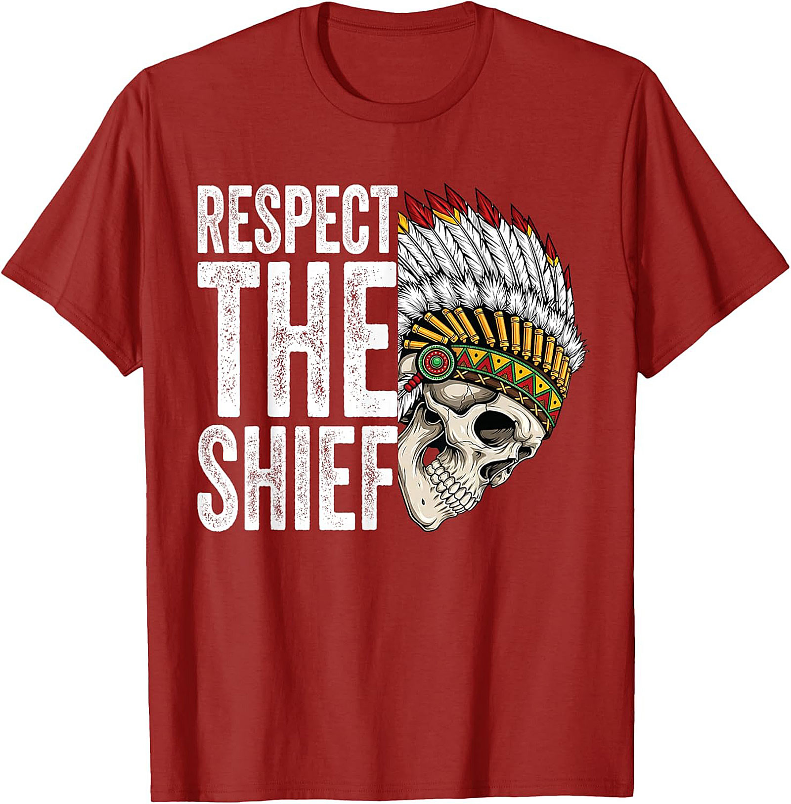  Respect The Chief T-shirt Bold Skull Graphic Tee