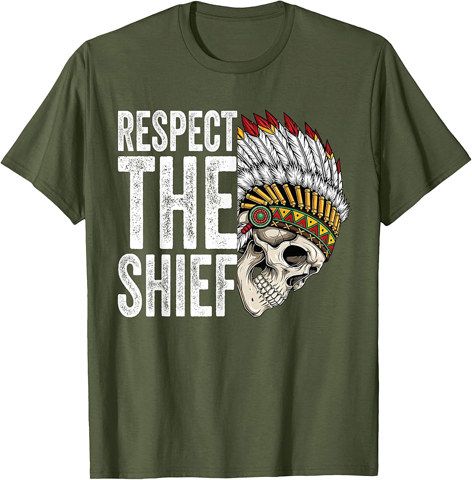  Respect The Chief T-shirt Bold Skull Graphic Tee