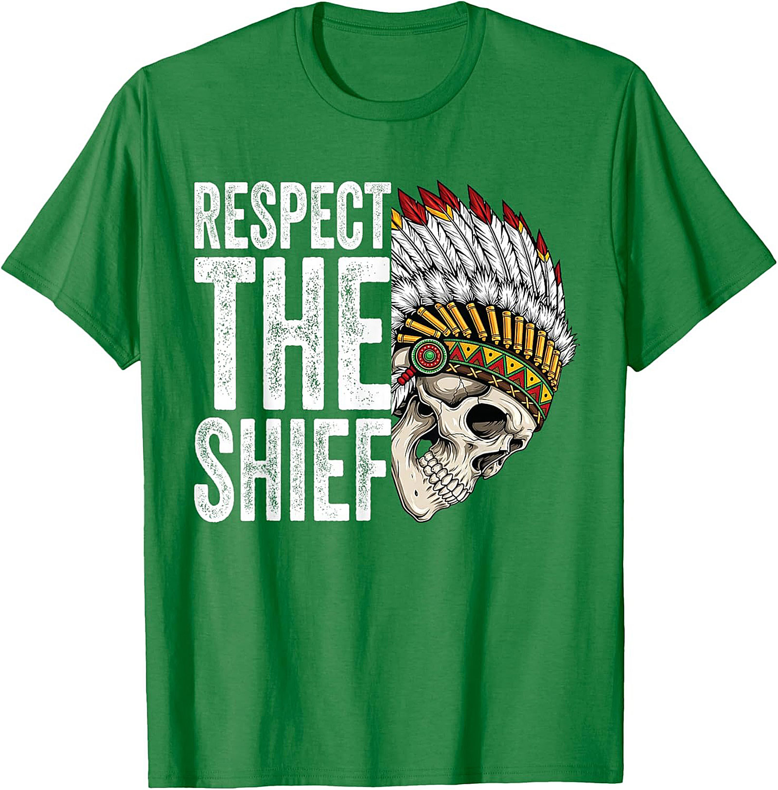  Respect The Chief T-shirt Bold Skull Graphic Tee