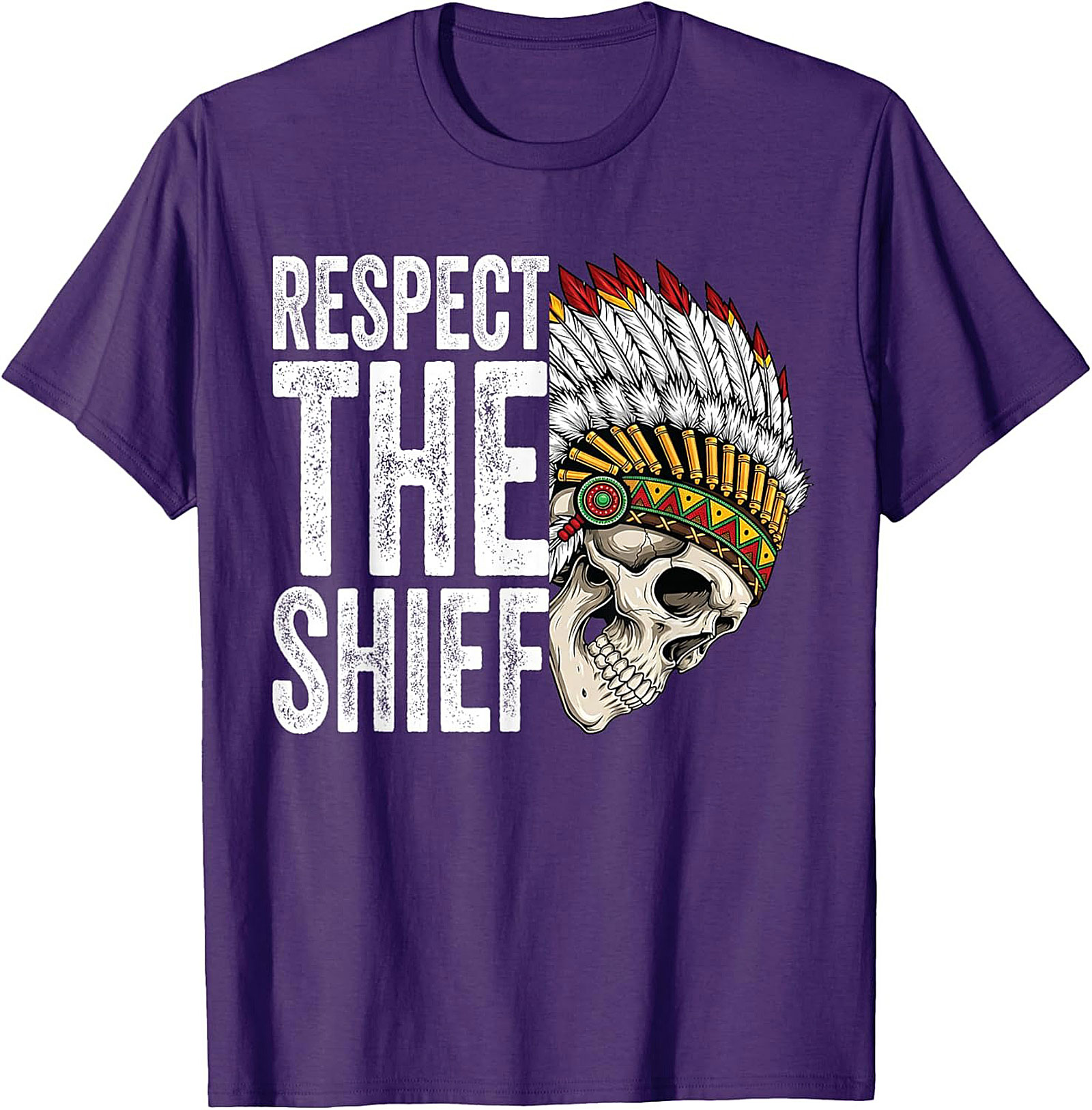  Respect The Chief T-shirt Bold Skull Graphic Tee