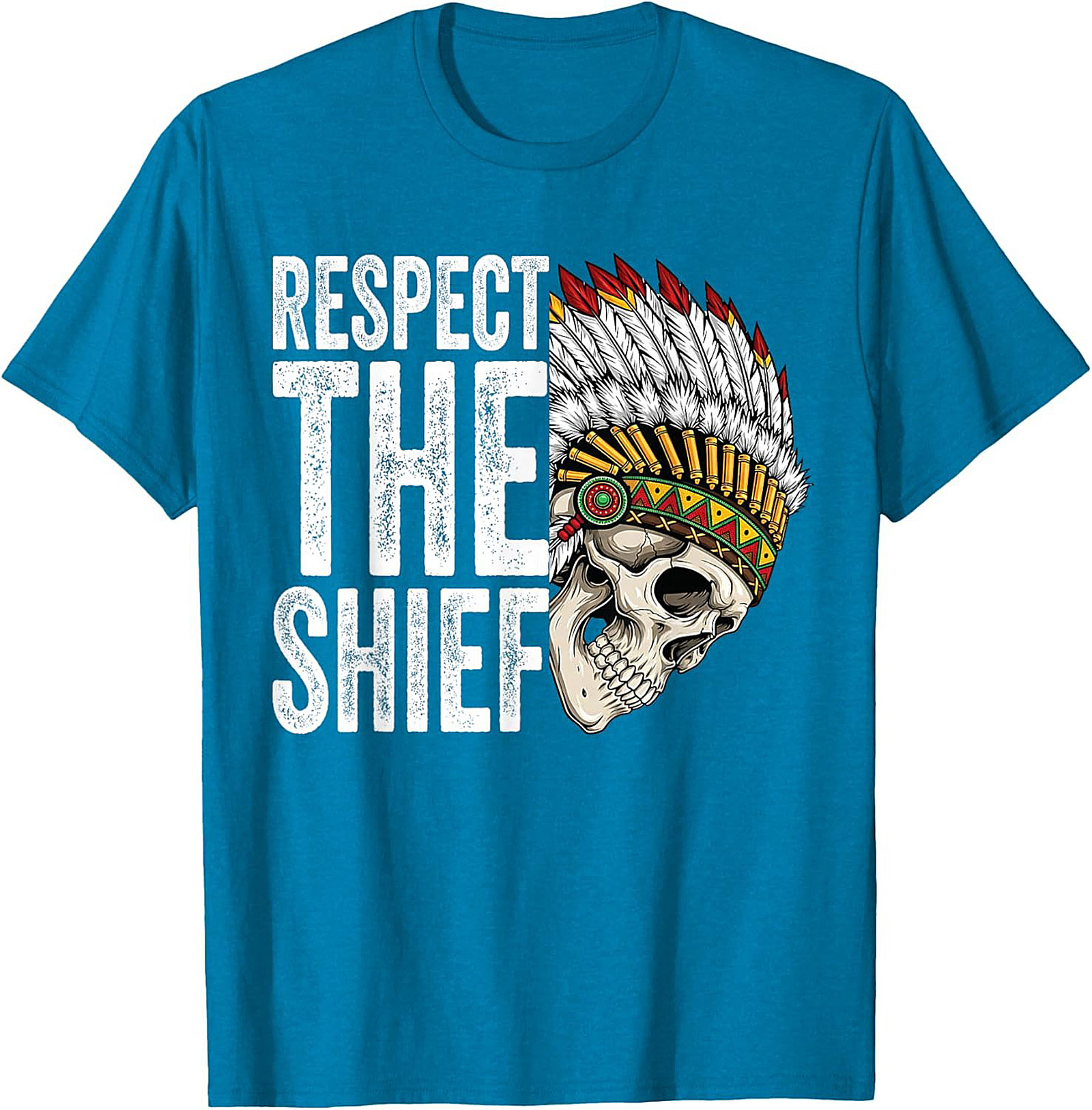  Respect The Chief T-shirt Bold Skull Graphic Tee