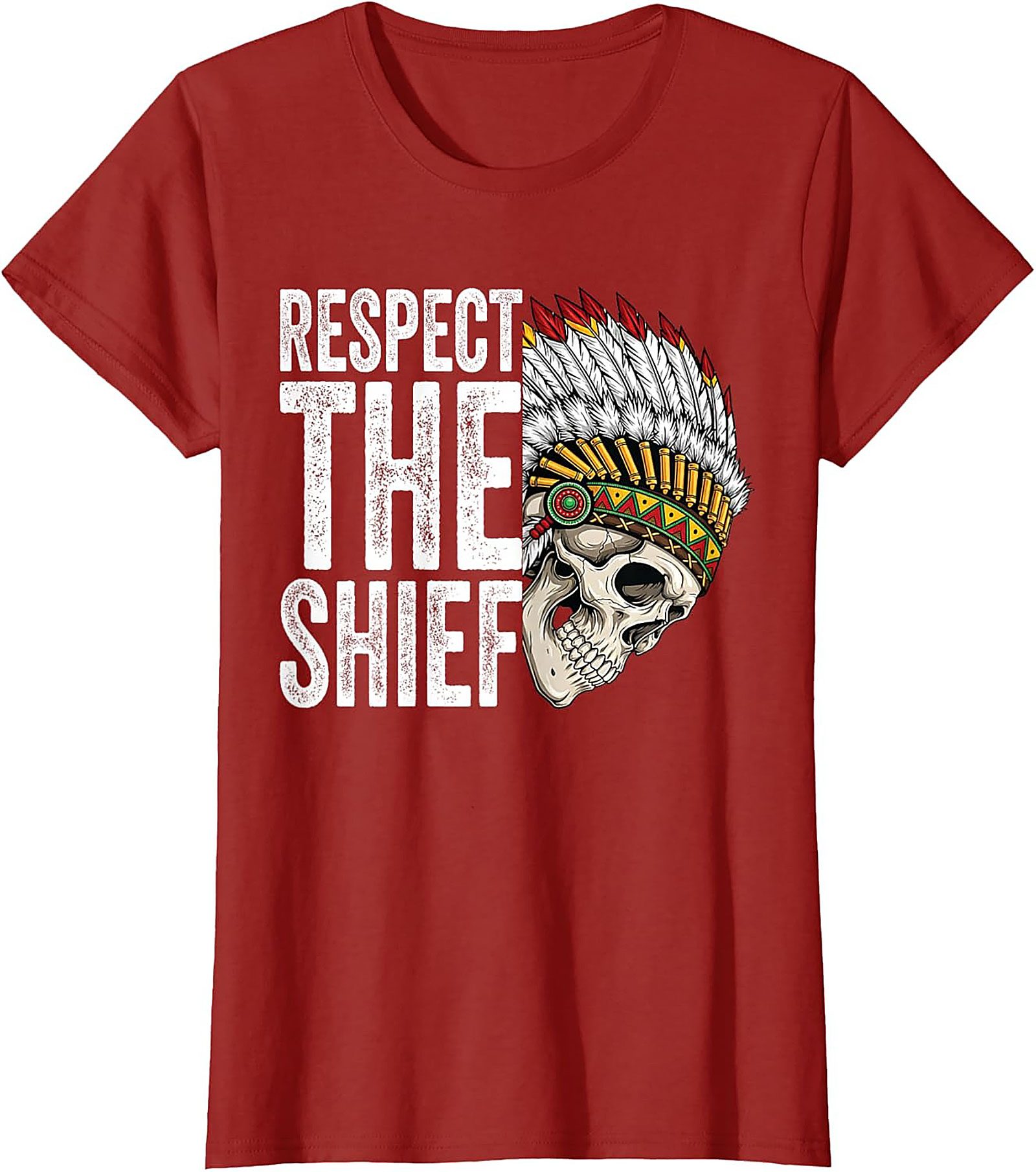  Respect The Chief T-shirt Bold Skull Graphic Tee