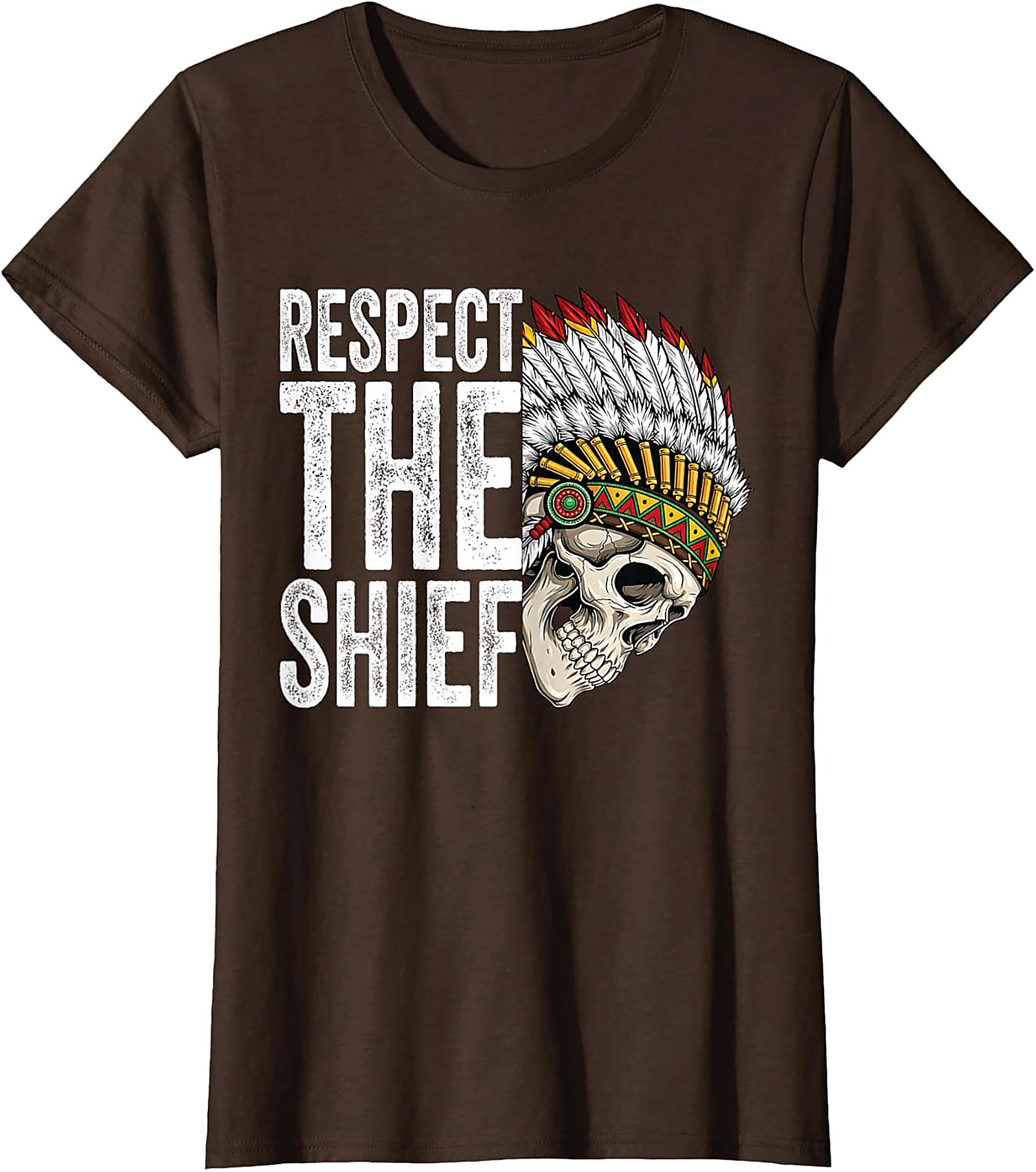  Respect The Chief T-shirt Bold Skull Graphic Tee