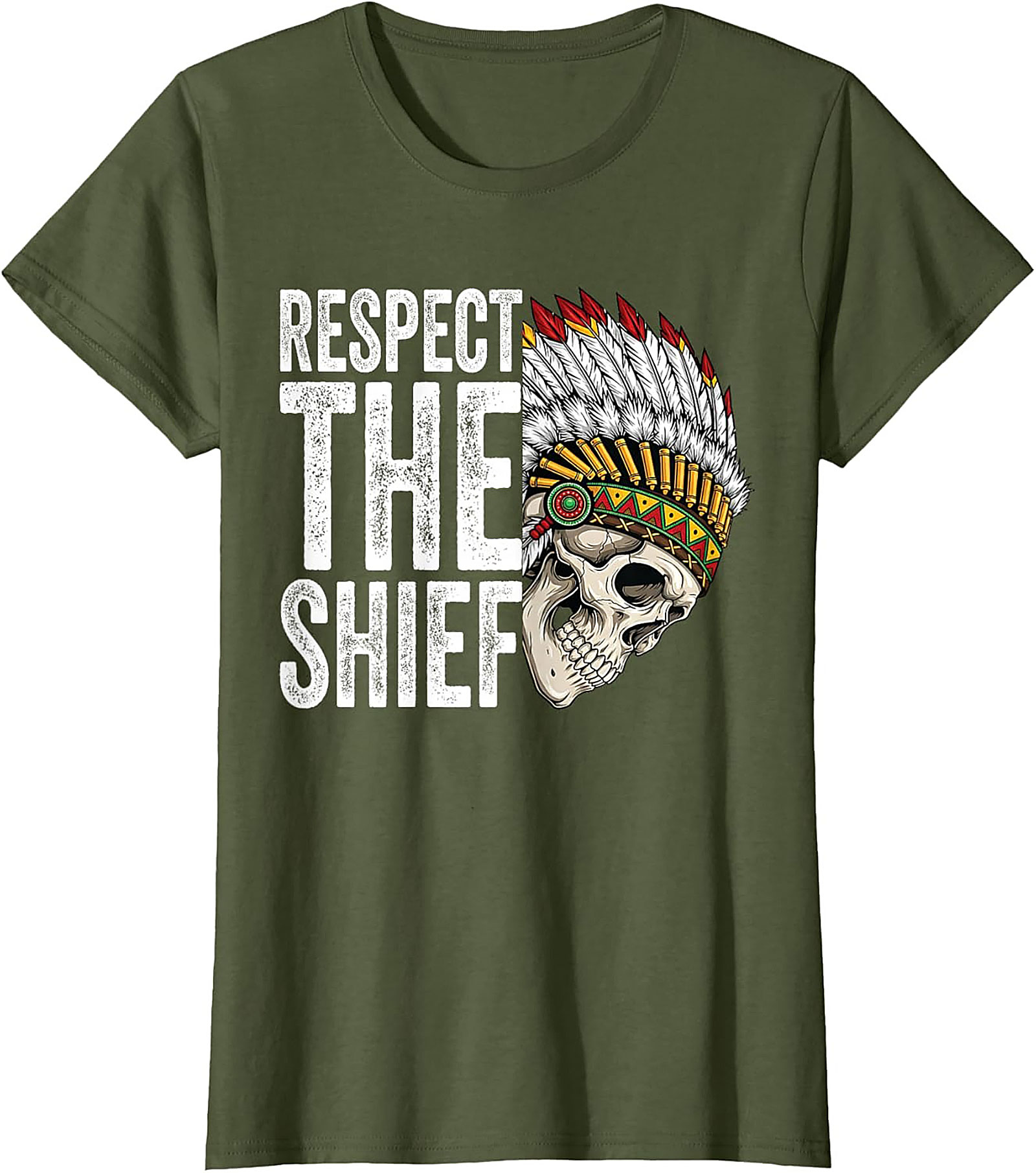 Respect The Chief T-shirt Bold Skull Graphic Tee