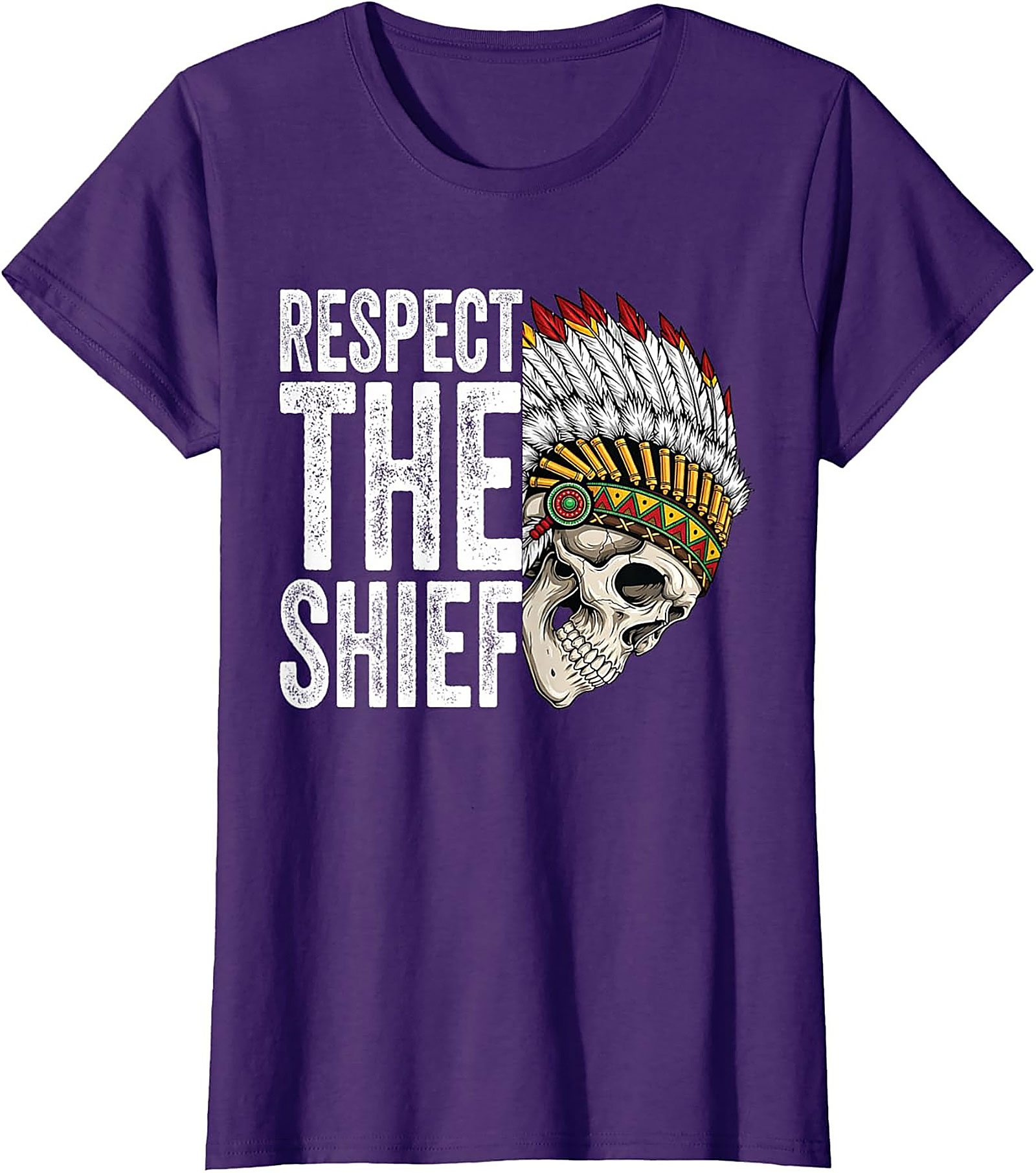  Respect The Chief T-shirt Bold Skull Graphic Tee
