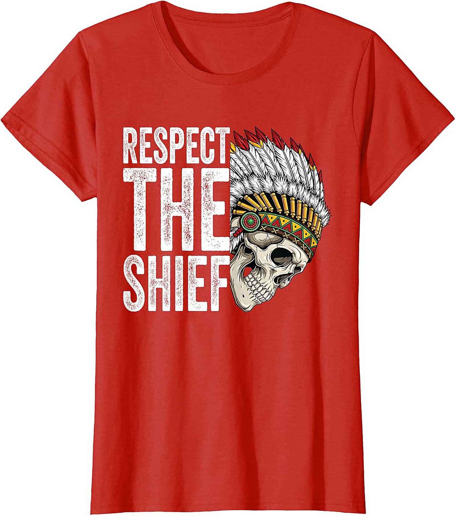  Respect The Chief T-shirt Bold Skull Graphic Tee