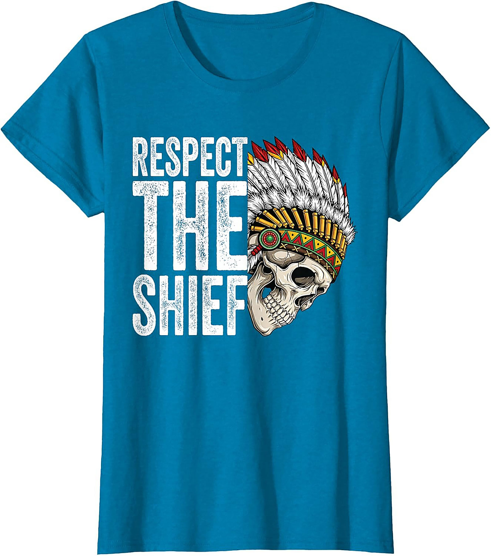  Respect The Chief T-shirt Bold Skull Graphic Tee