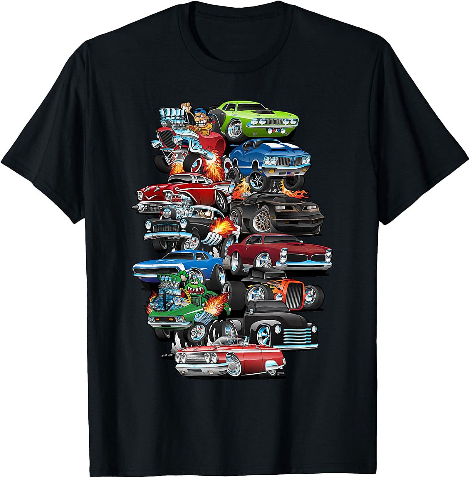 Hot Rod Muscle Car Graphic Tee Funny Kustom Car Shirt