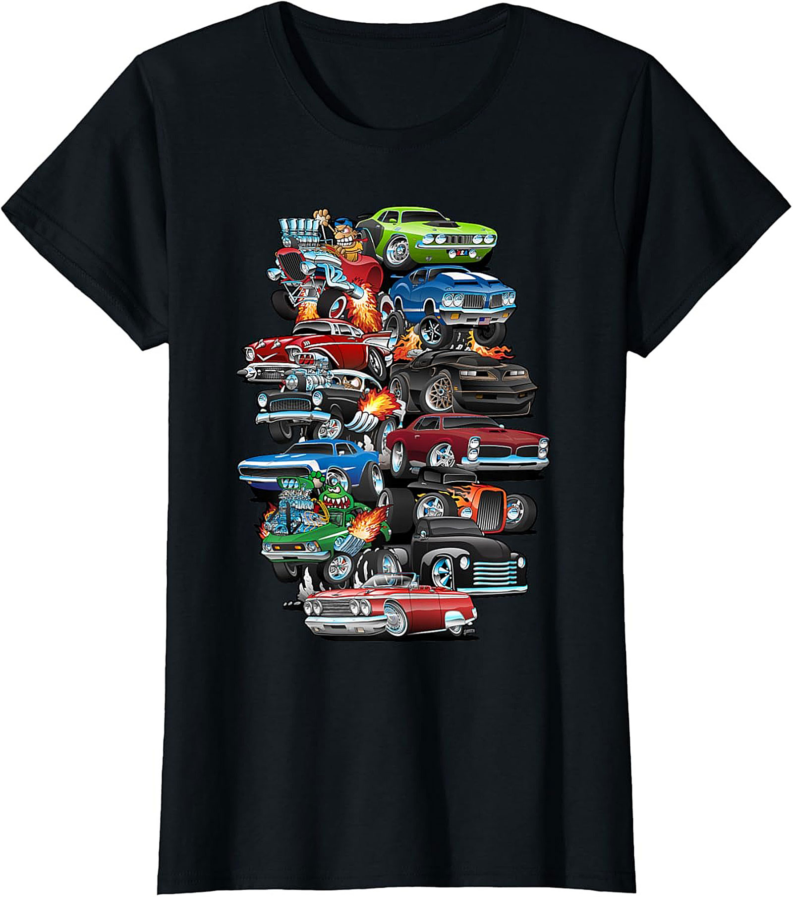 Hot Rod Muscle Car Graphic Tee Funny Kustom Car Shirt