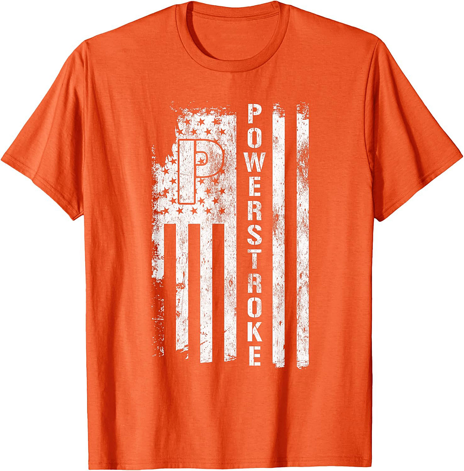 Powerstroke Diesel Flag Graphic Tee | Distressed Patriotic Truck Shirt