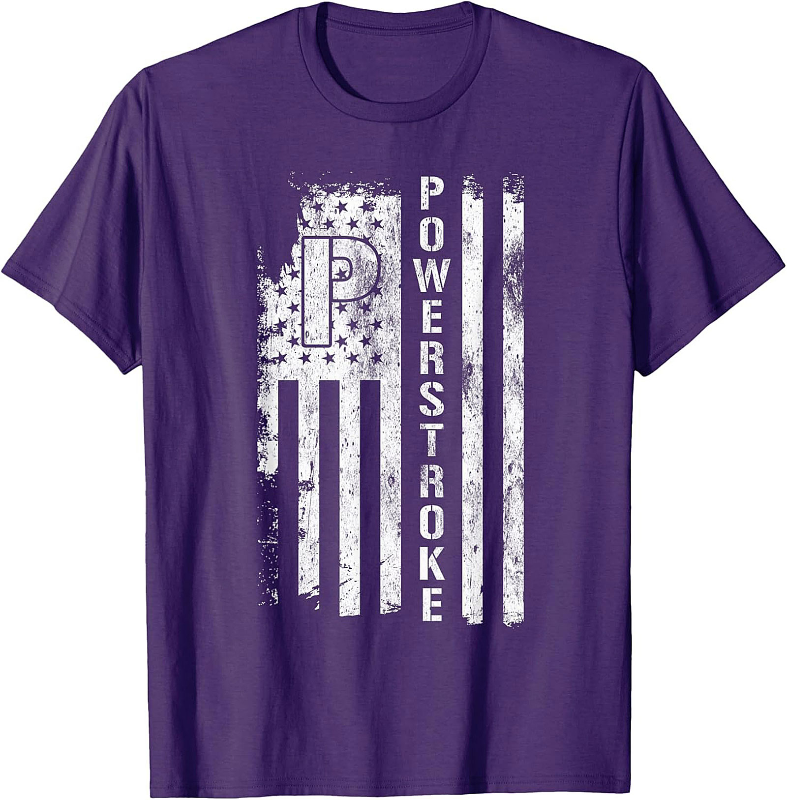 Powerstroke Diesel Flag Graphic Tee | Distressed Patriotic Truck Shirt