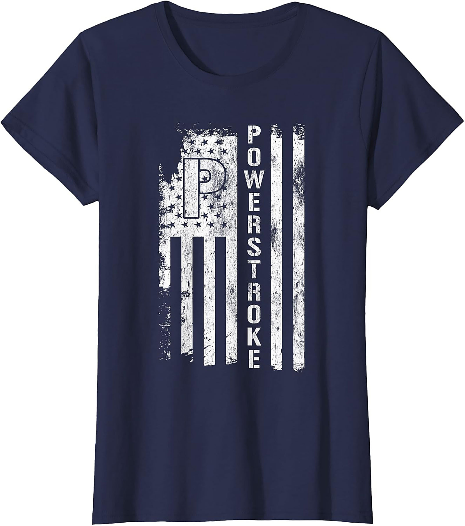 Powerstroke Diesel Flag Graphic Tee | Distressed Patriotic Truck Shirt