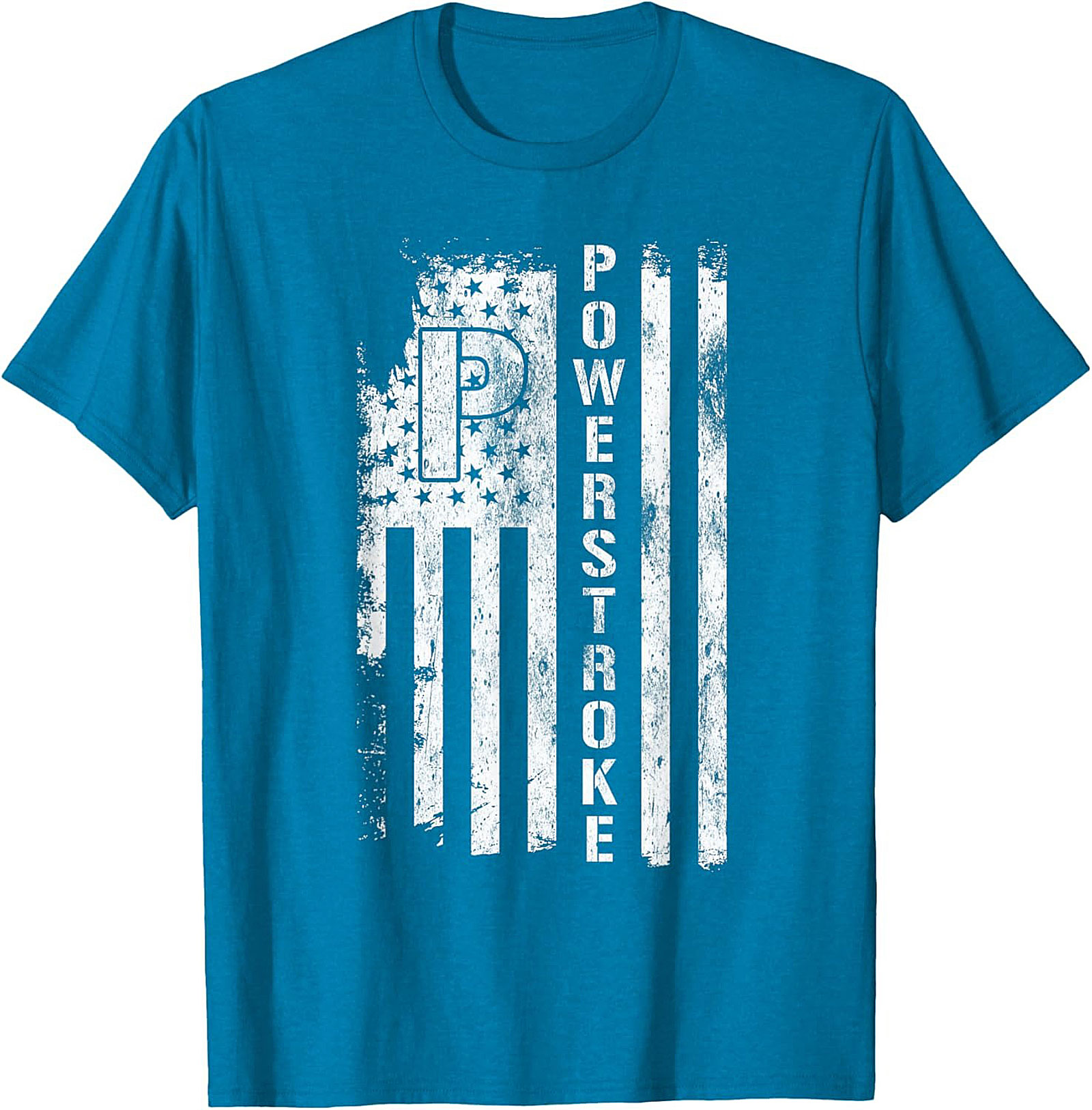 Powerstroke Diesel Flag Graphic Tee | Distressed Patriotic Truck Shirt