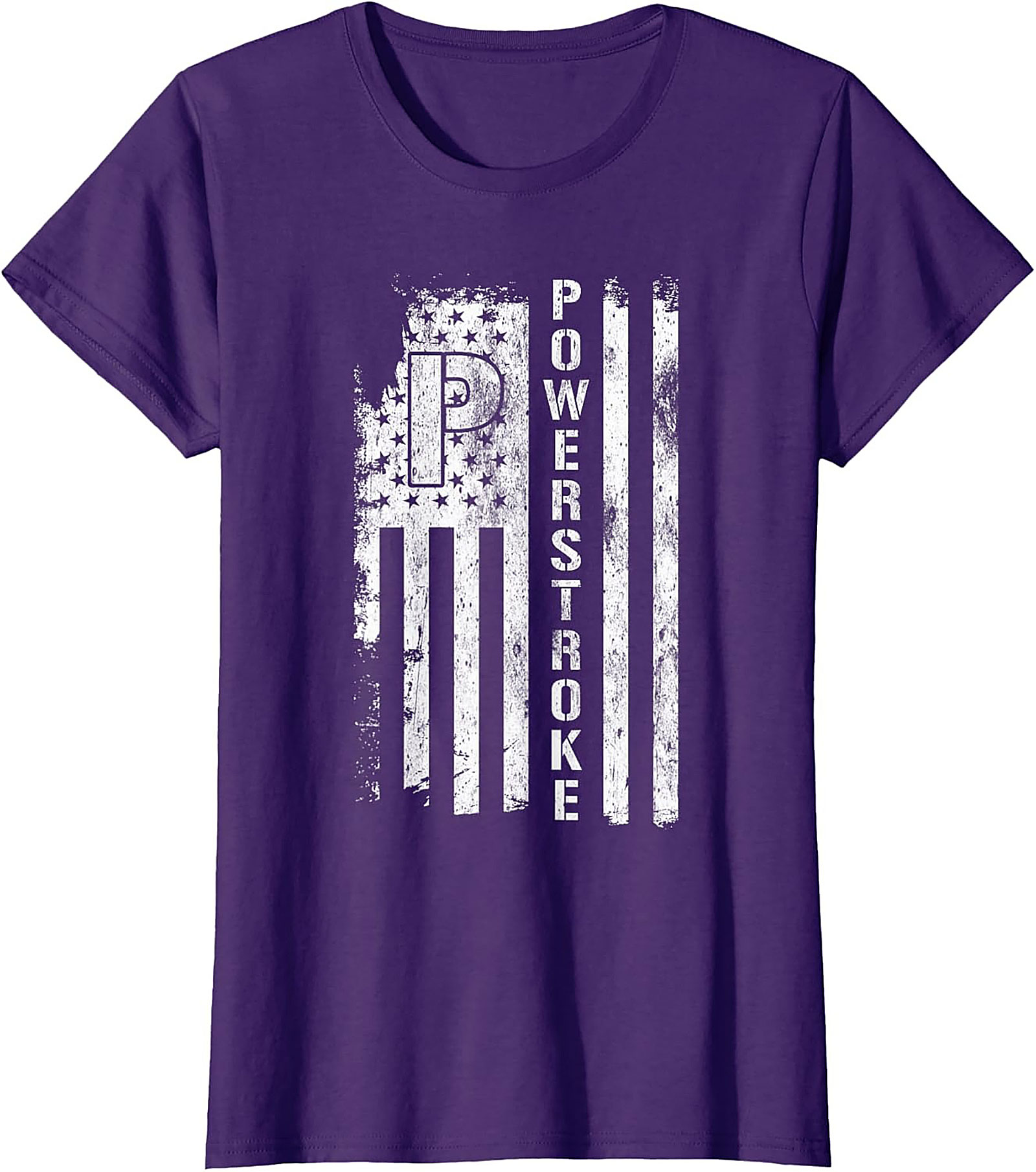 Powerstroke Diesel Flag Graphic Tee | Distressed Patriotic Truck Shirt