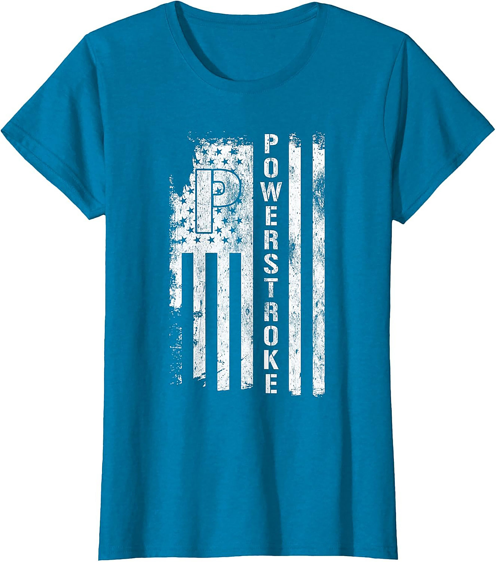 Powerstroke Diesel Flag Graphic Tee | Distressed Patriotic Truck Shirt