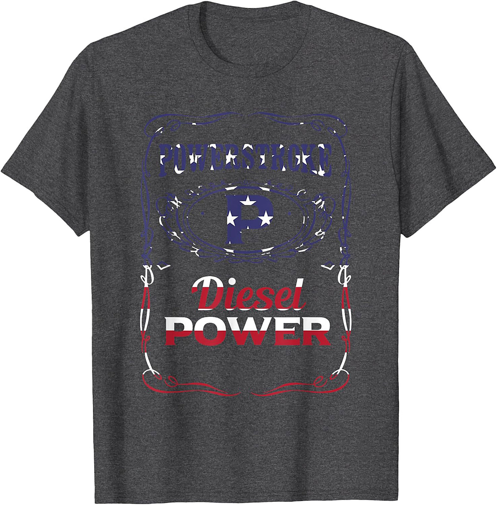 Powerstroke Diesel Graphic Tee - American Flag Truck Power Shirt
