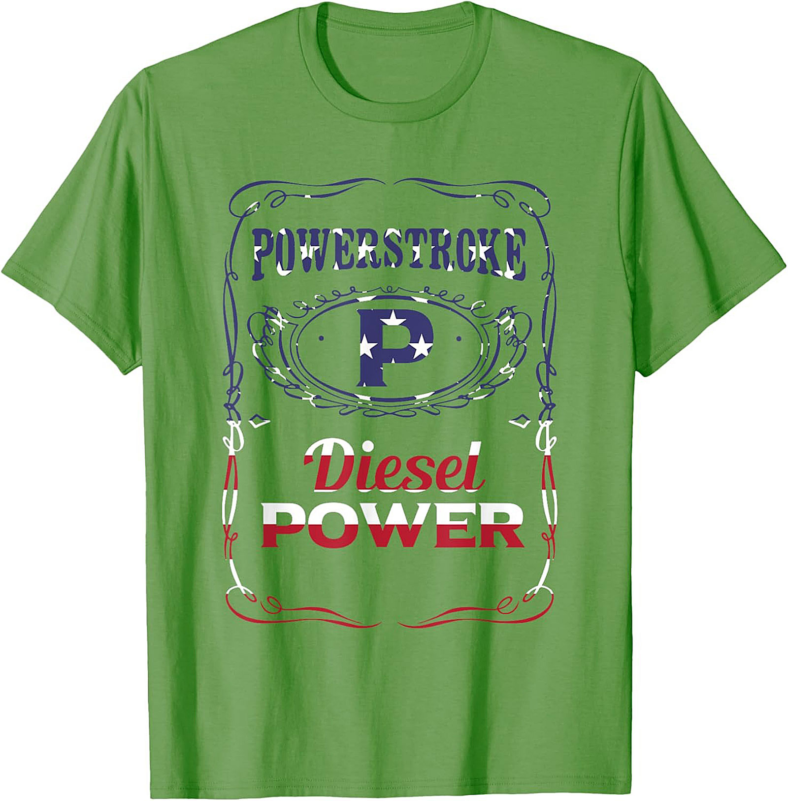 Powerstroke Diesel Graphic Tee - American Flag Truck Power Shirt