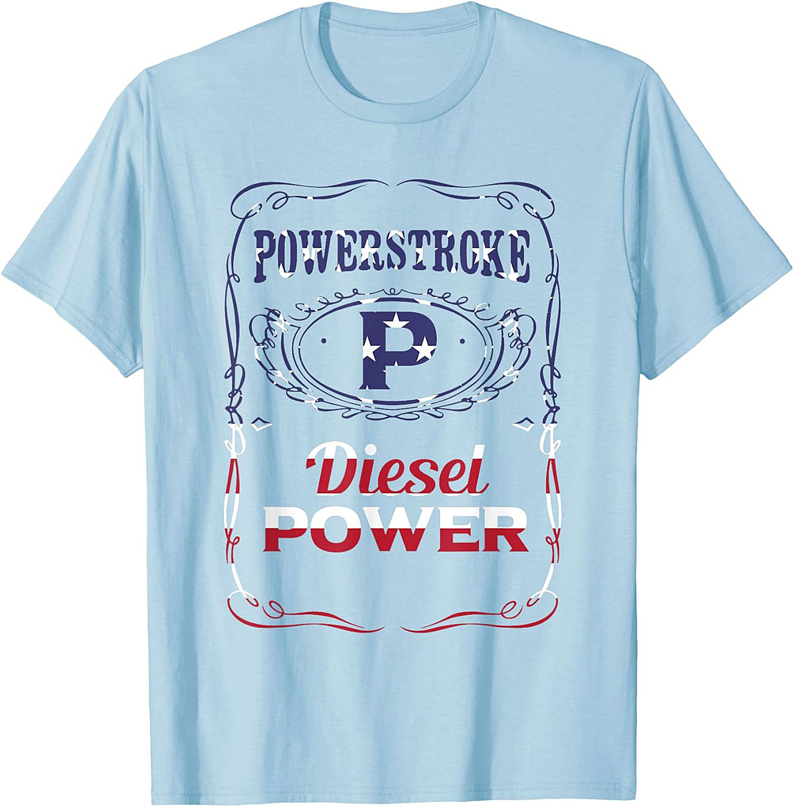 Powerstroke Diesel Graphic Tee - American Flag Truck Power Shirt
