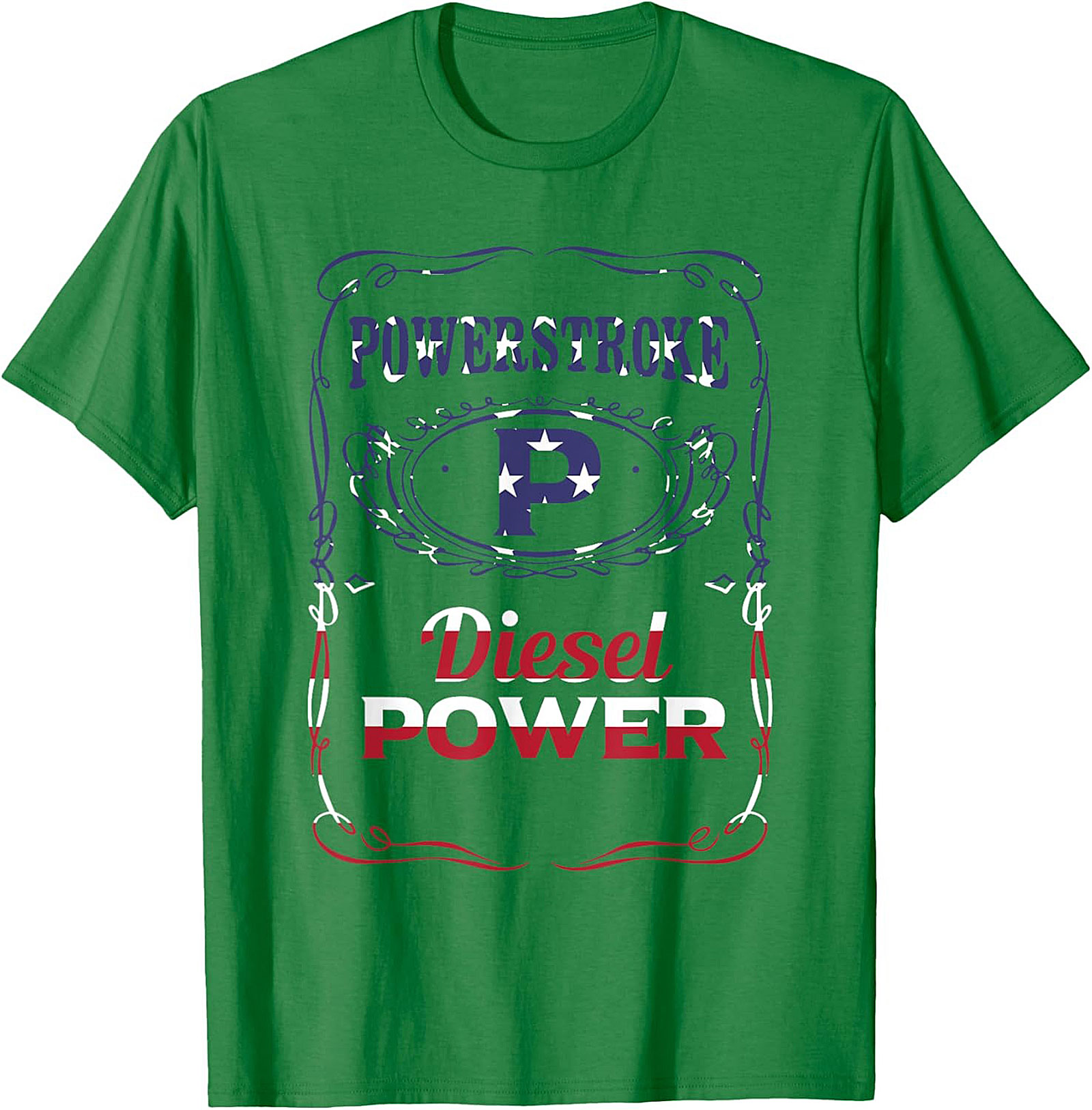 Powerstroke Diesel Graphic Tee - American Flag Truck Power Shirt