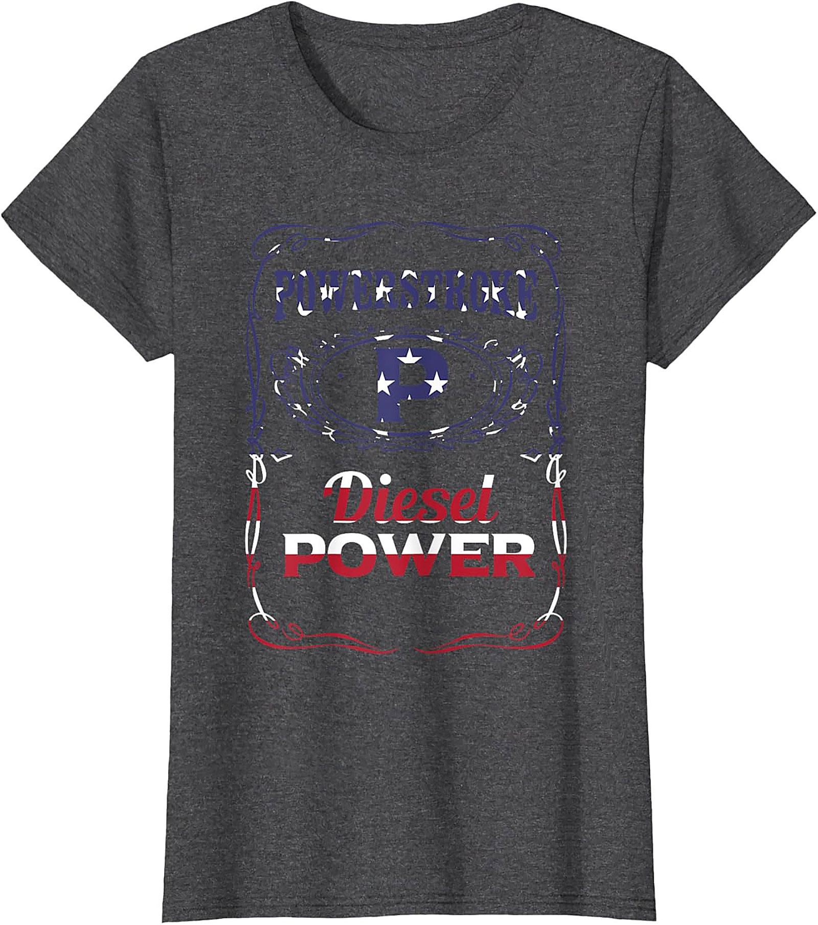 Powerstroke Diesel Graphic Tee - American Flag Truck Power Shirt