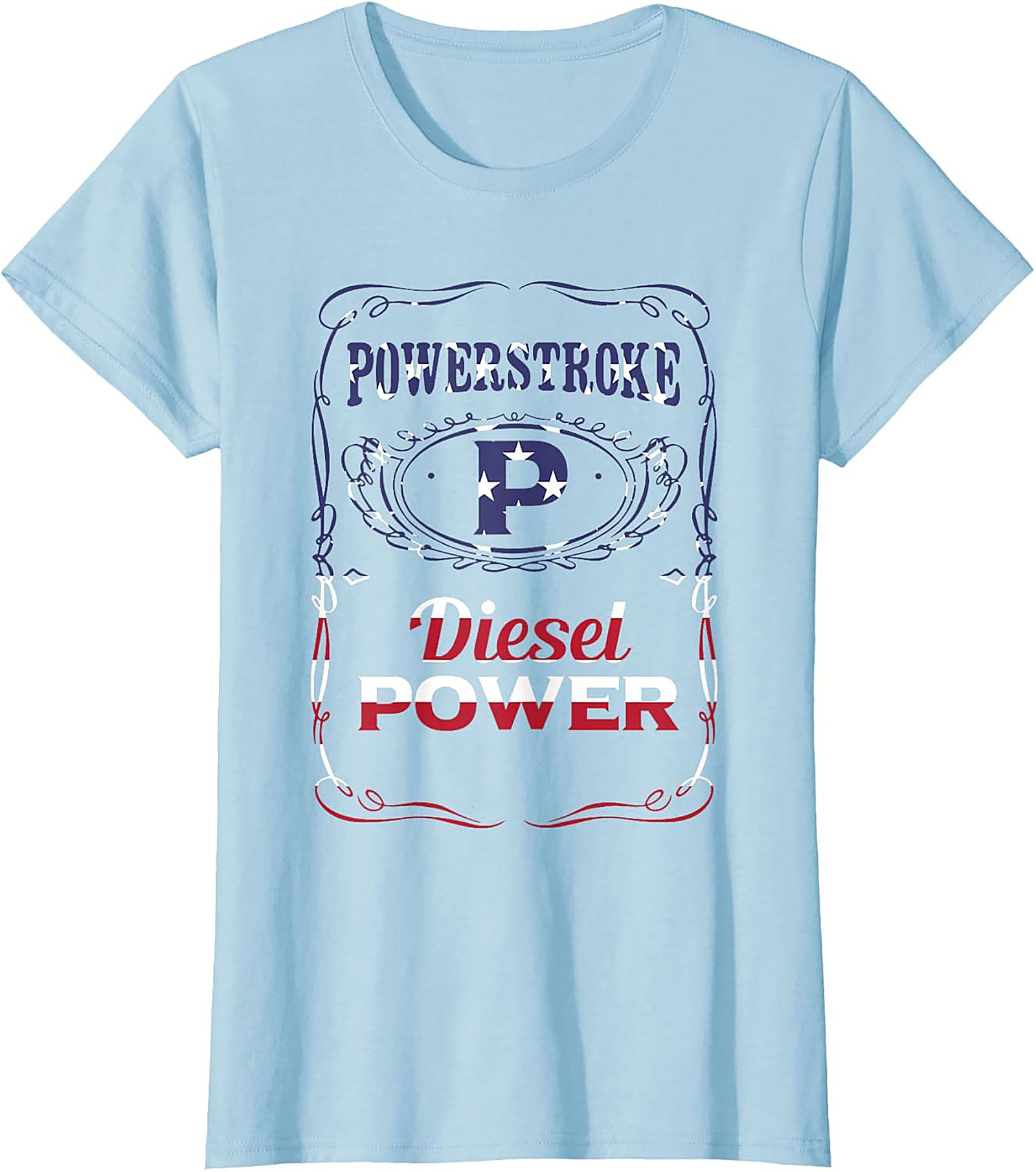 Powerstroke Diesel Graphic Tee - American Flag Truck Power Shirt