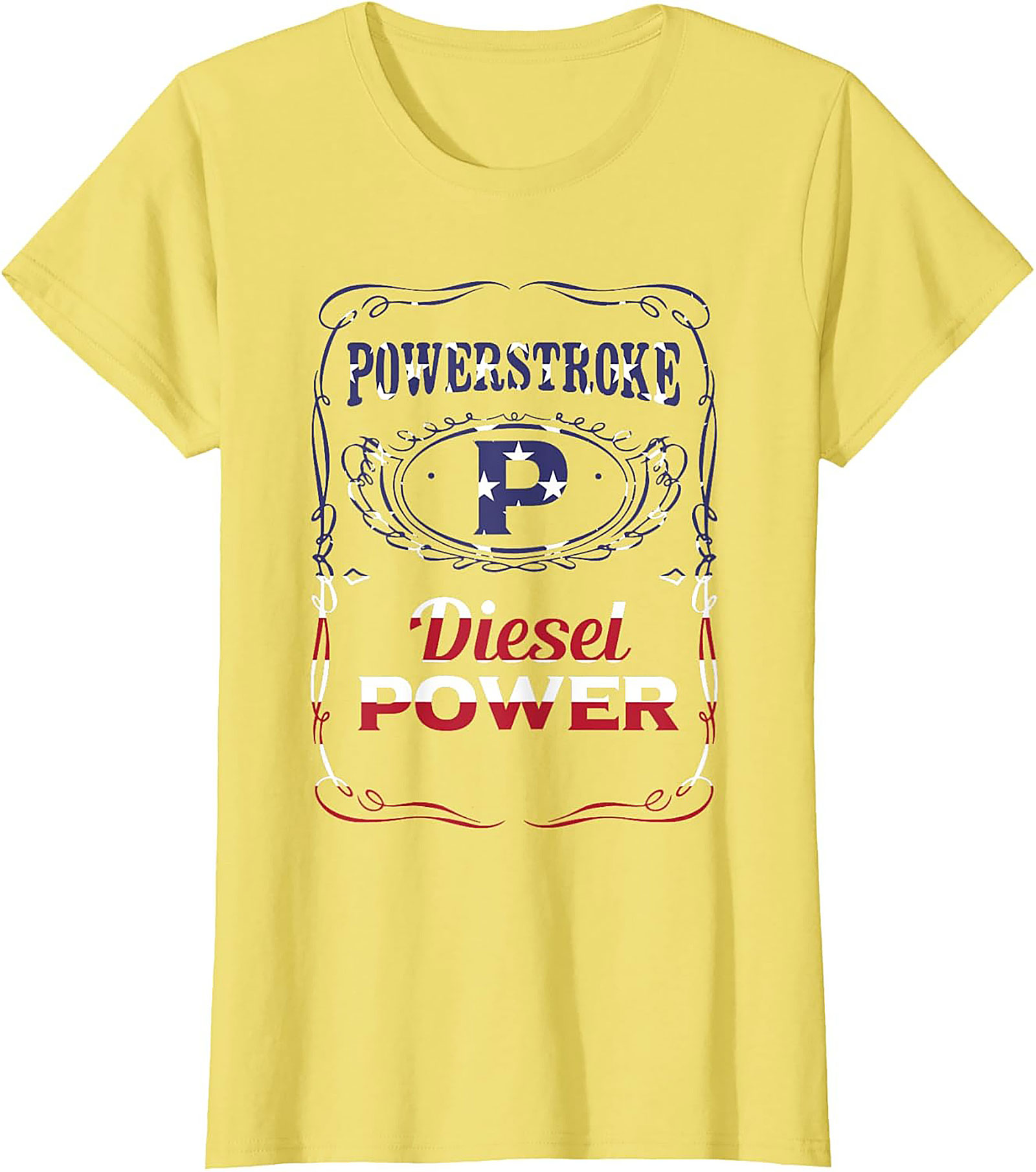 Powerstroke Diesel Graphic Tee - American Flag Truck Power Shirt