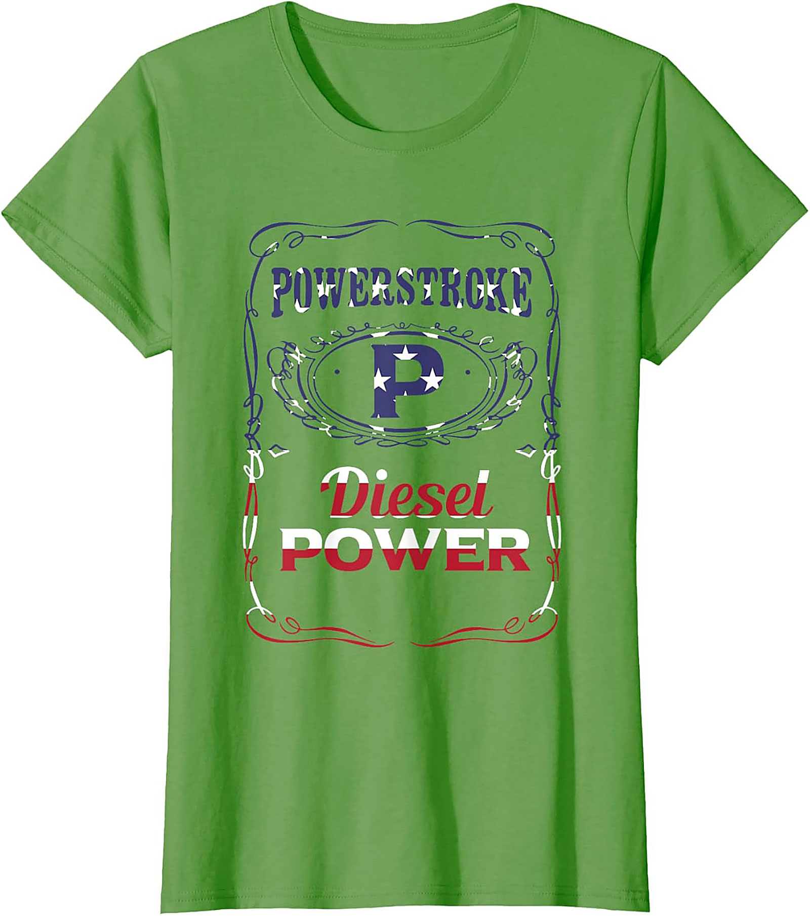 Powerstroke Diesel Graphic Tee - American Flag Truck Power Shirt