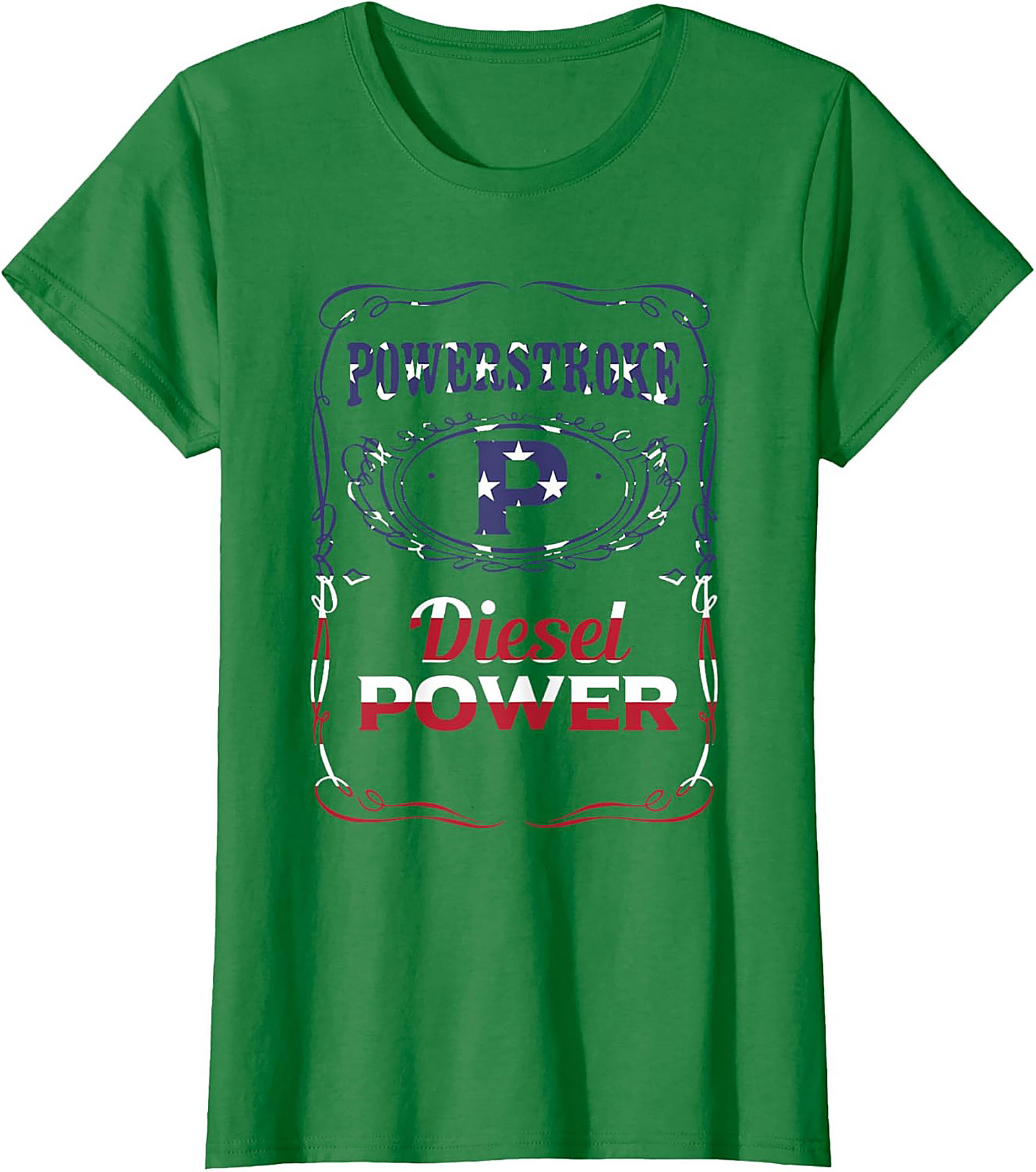 Powerstroke Diesel Graphic Tee - American Flag Truck Power Shirt