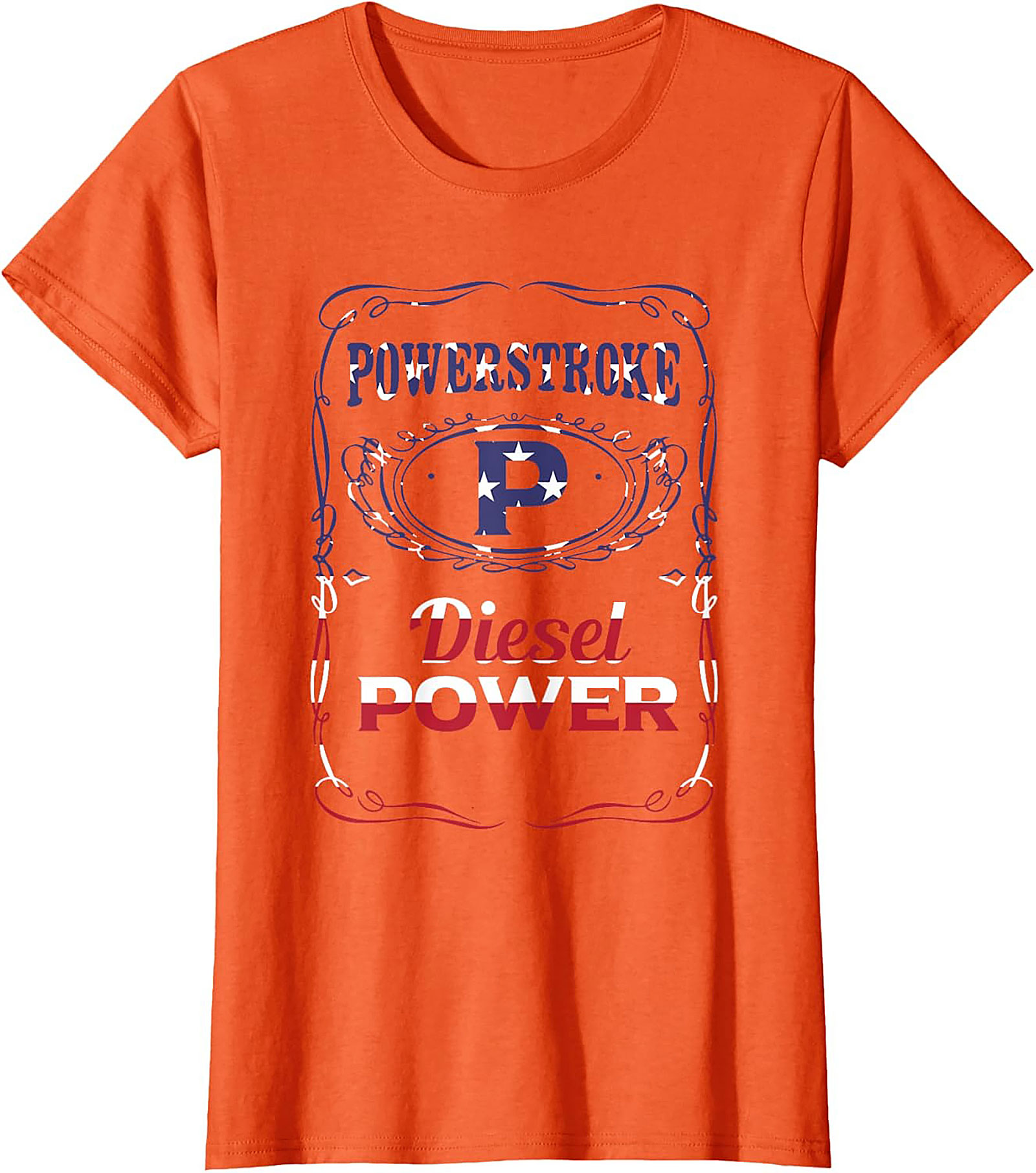 Powerstroke Diesel Graphic Tee - American Flag Truck Power Shirt